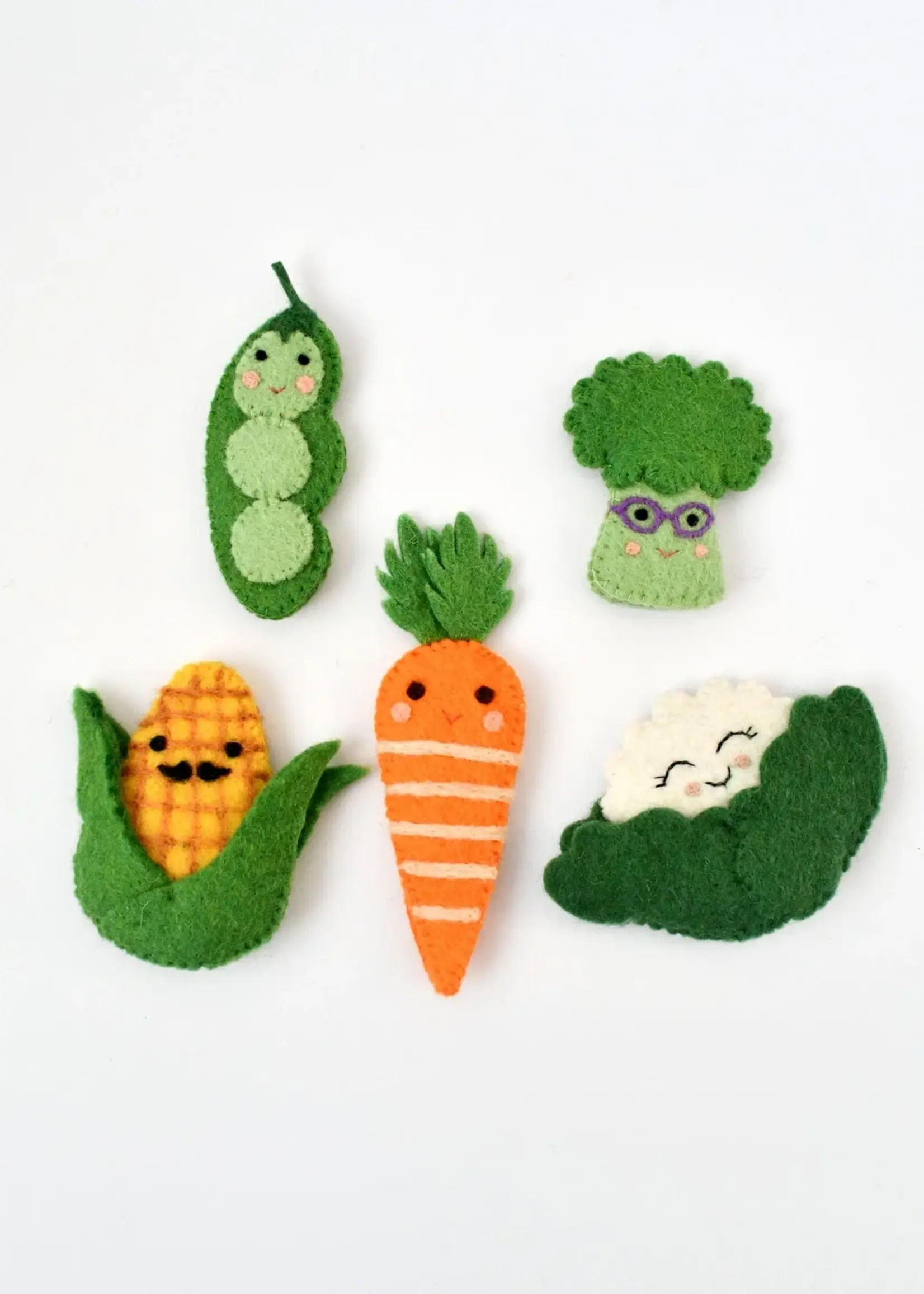 Felt Vegetables Finger Puppets