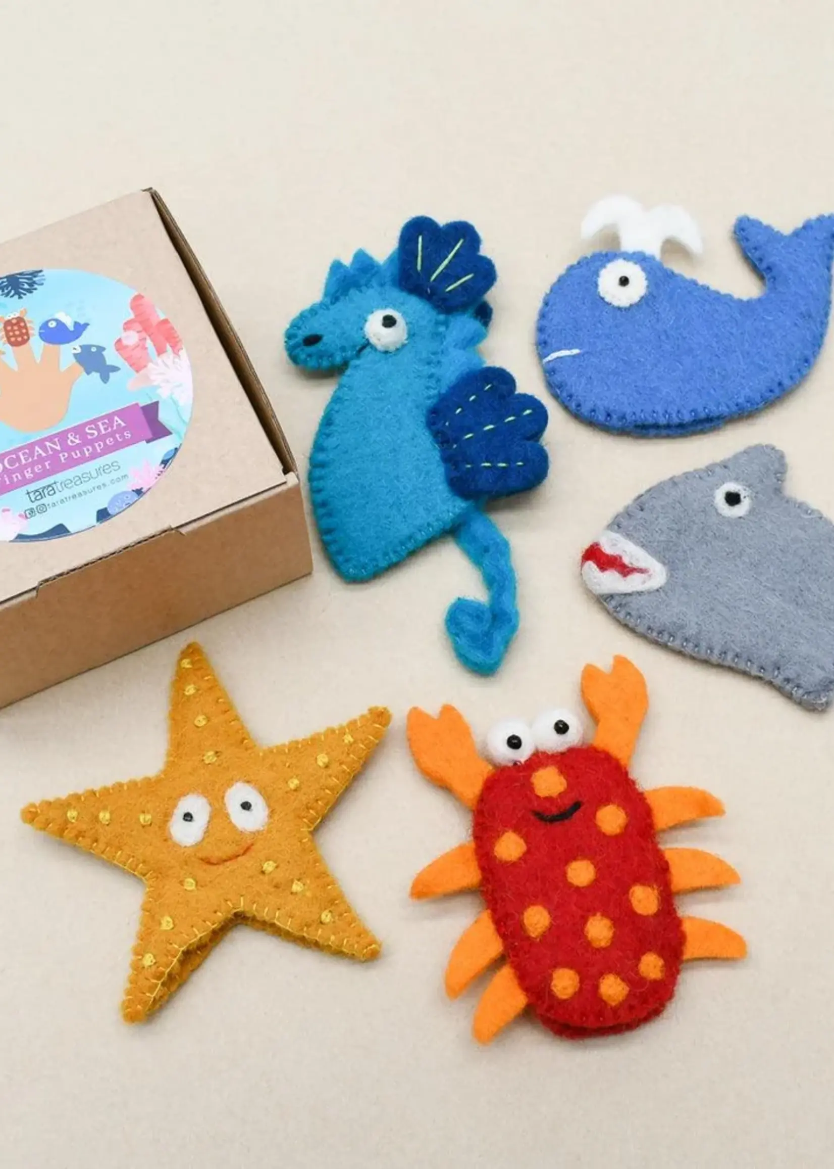 Ocean and Sea Creatures A - Finger Puppet Set