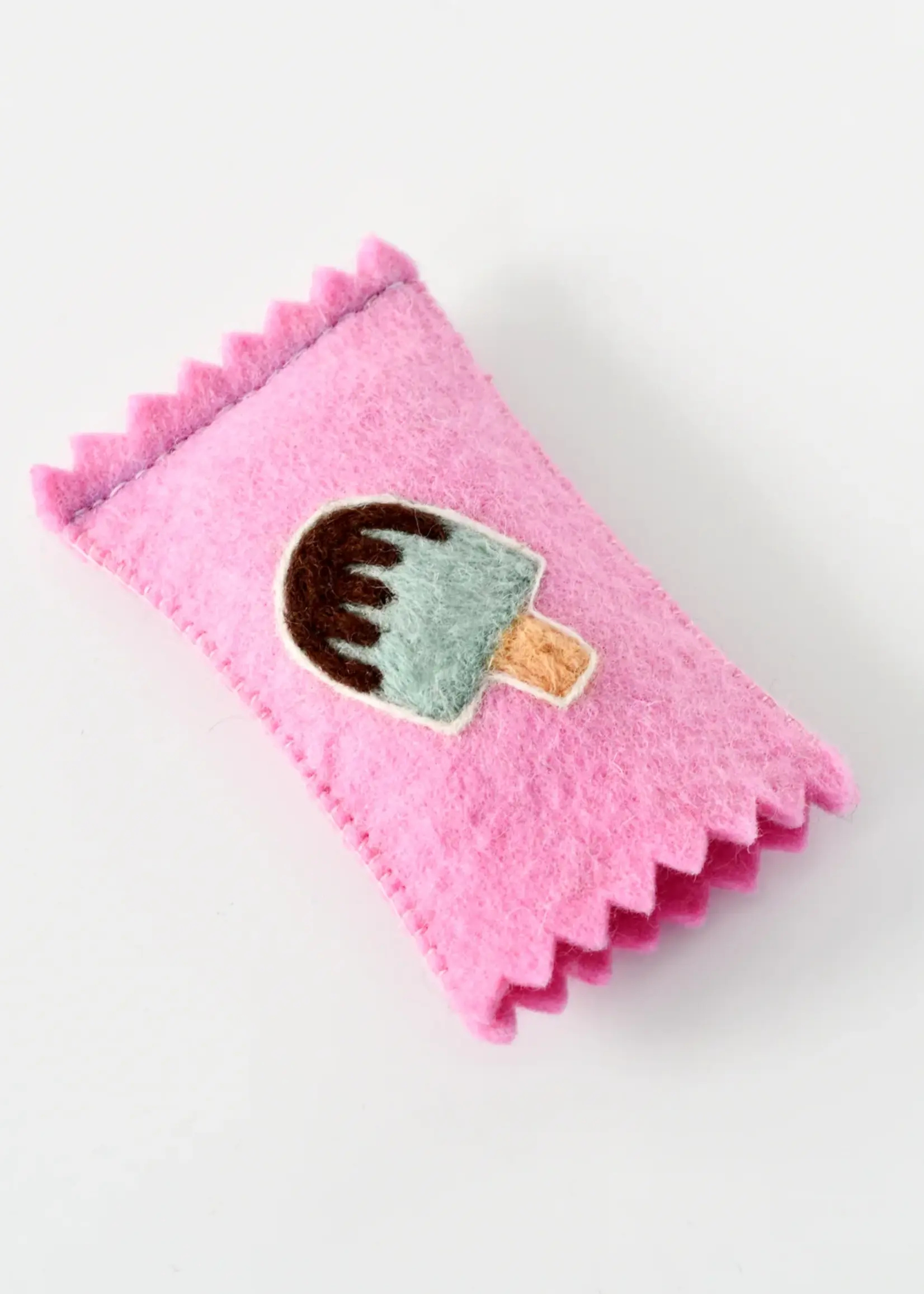 Felt Mint Ice Cream Popsicle Toy with Wrapper