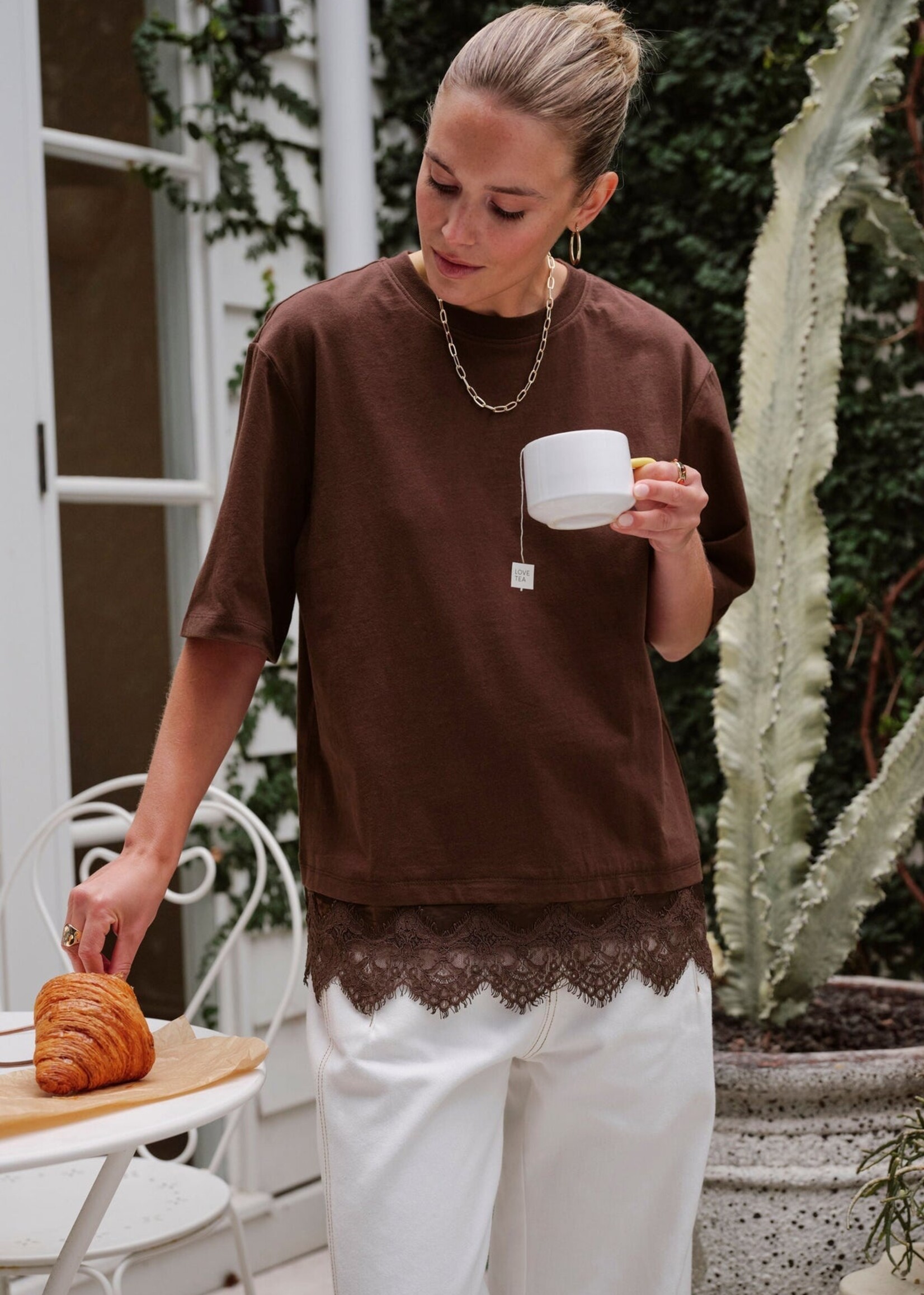 Ceres Life Lacey Tee/Chocolate