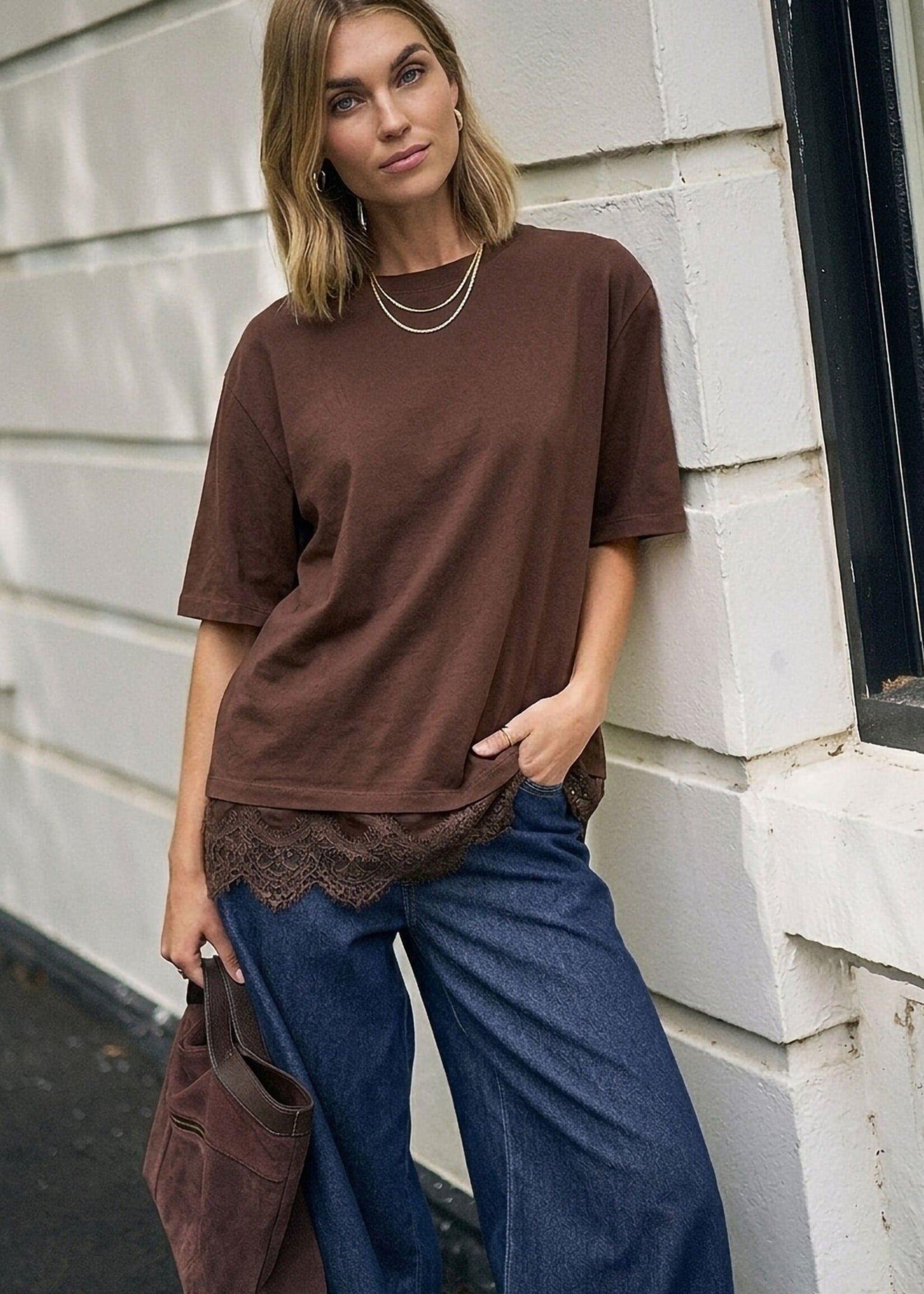 Ceres Life Lacey Tee/Chocolate