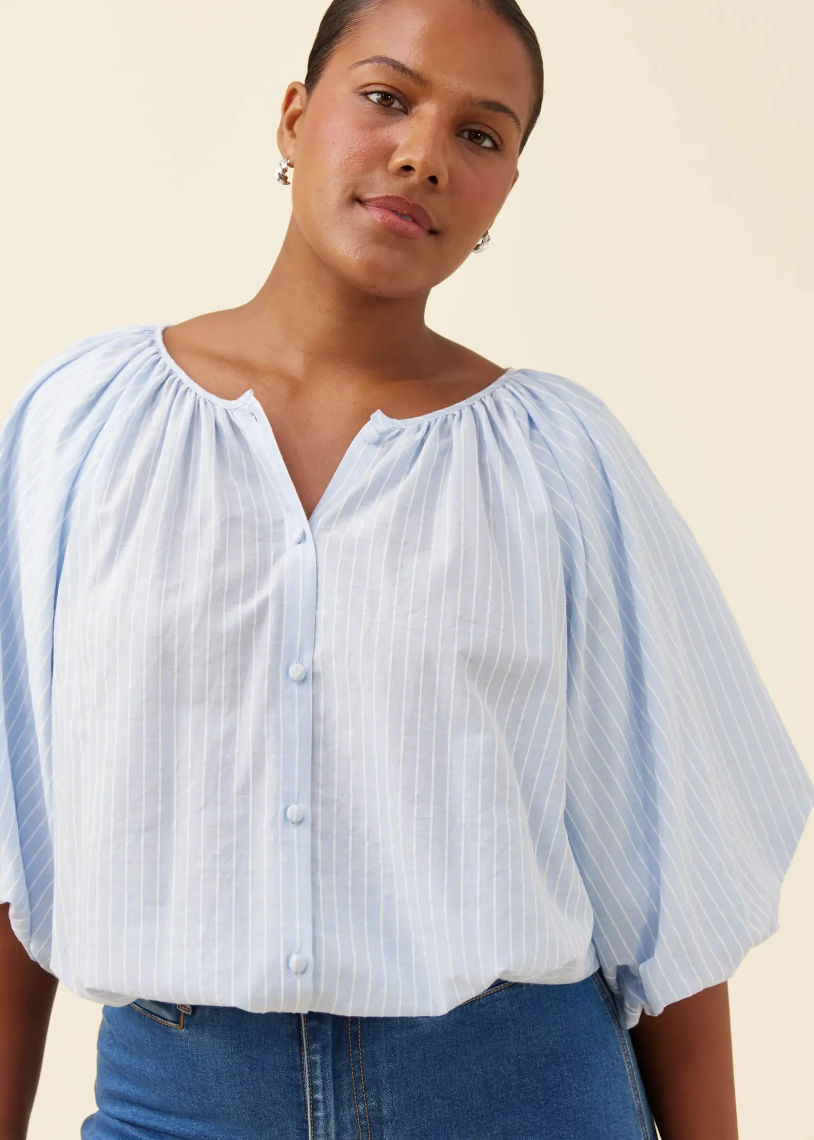Isle of Mine Lyndell Drawstring Top - Light Blue