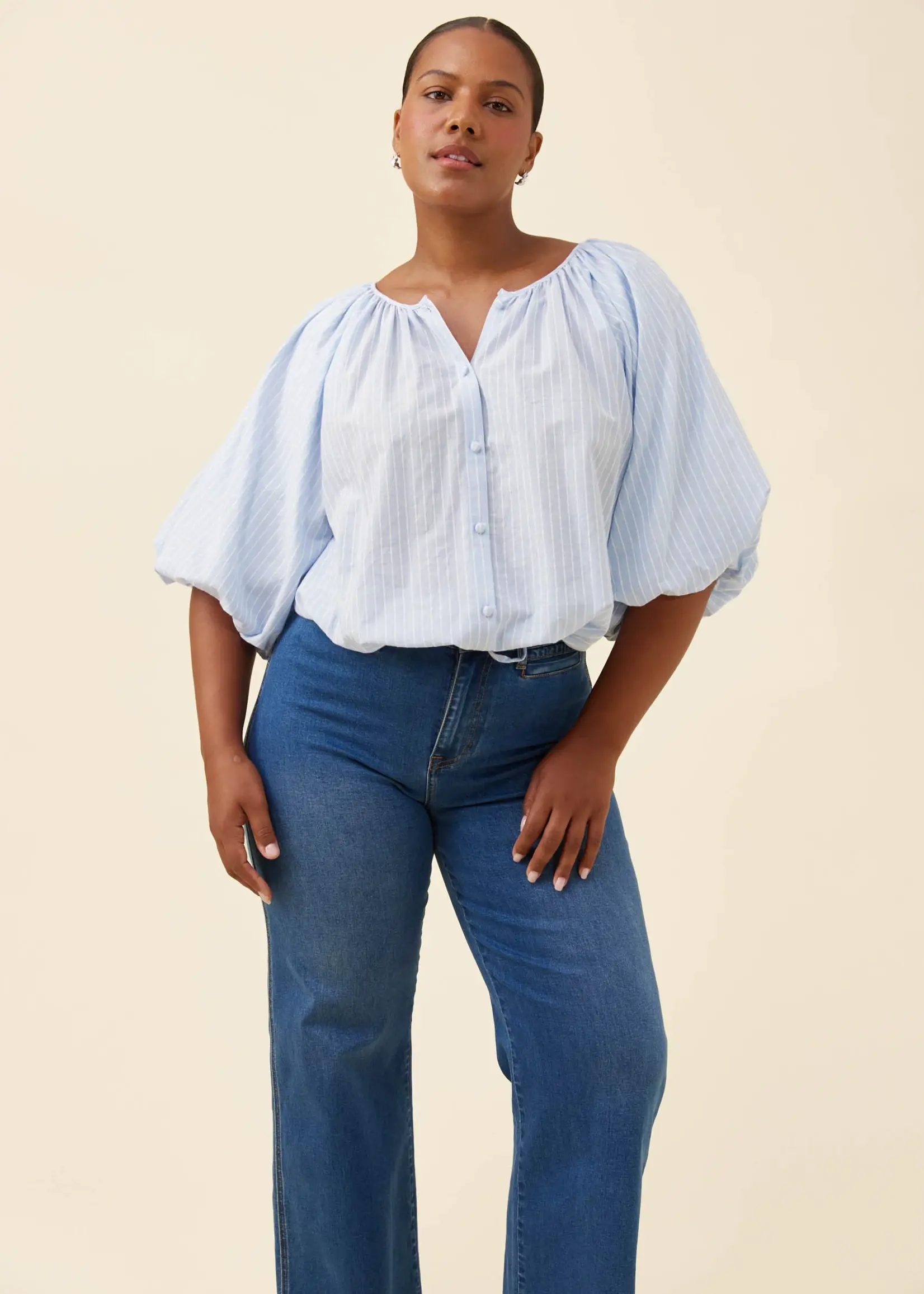 Isle of Mine Lyndell Drawstring Top - Light Blue