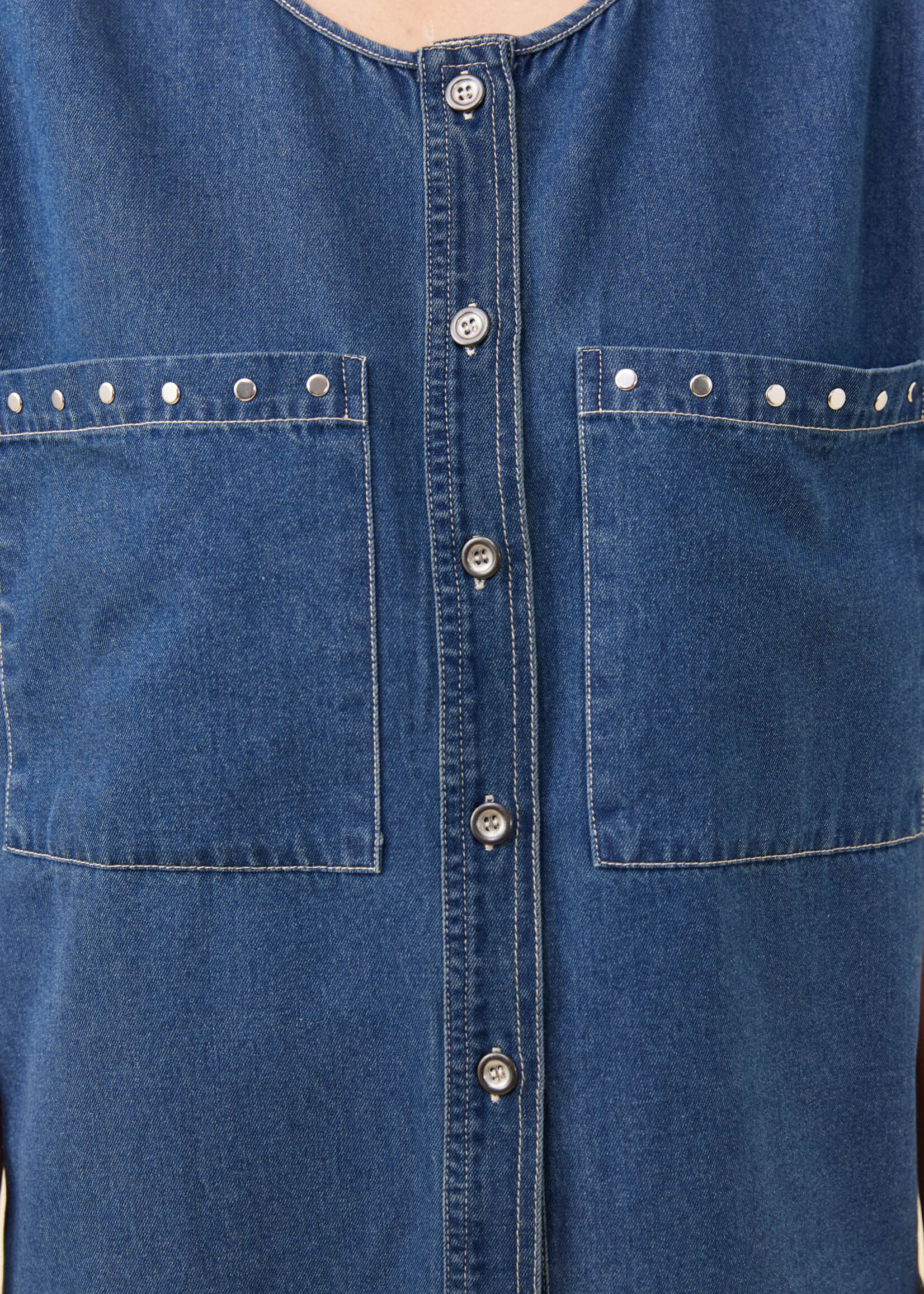 Isle of Mine Preston Button Top - Deep Blue