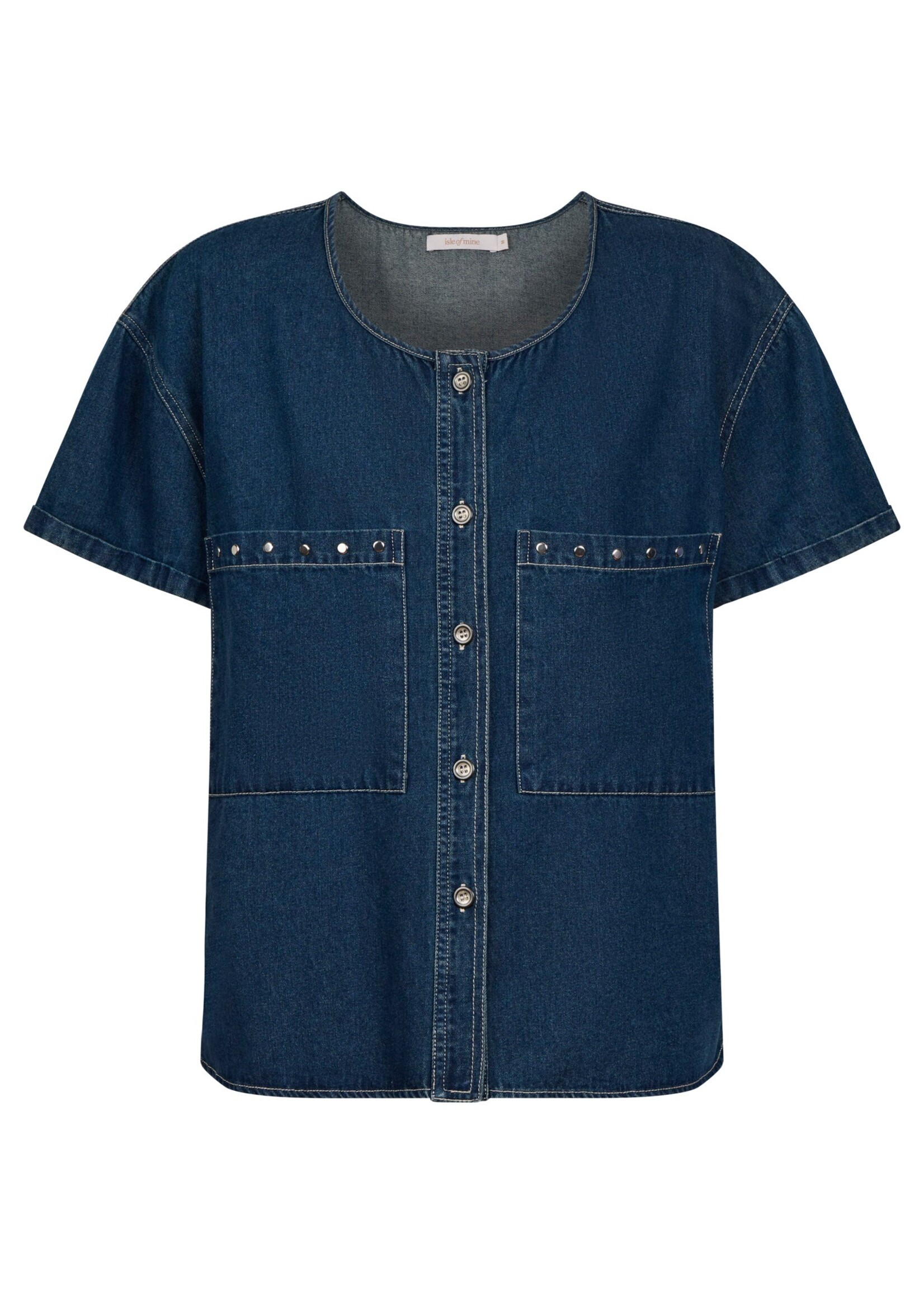 Isle of Mine Preston Button Top - Deep Blue