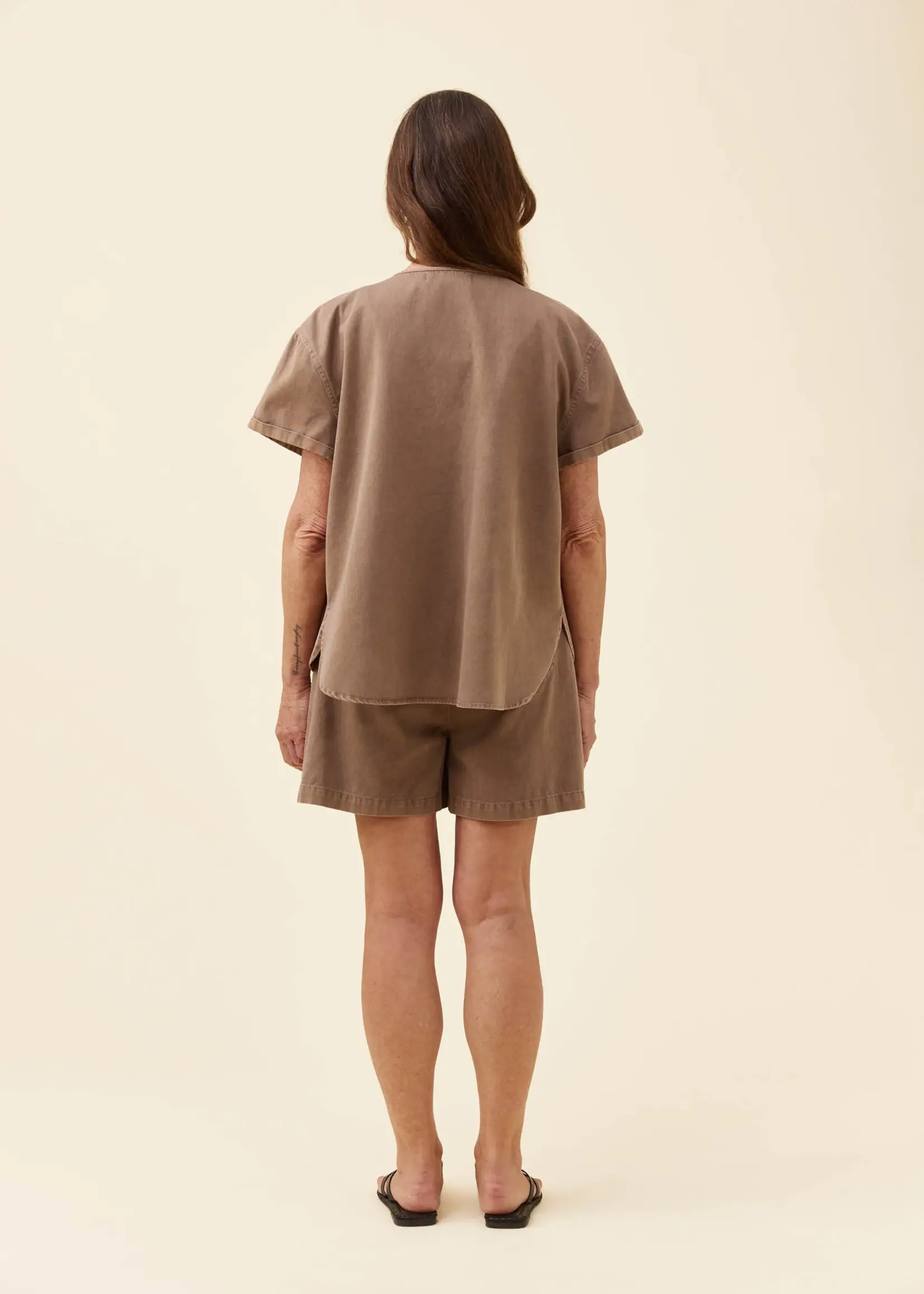 Isle of Mine Preston Button Top - Taupe