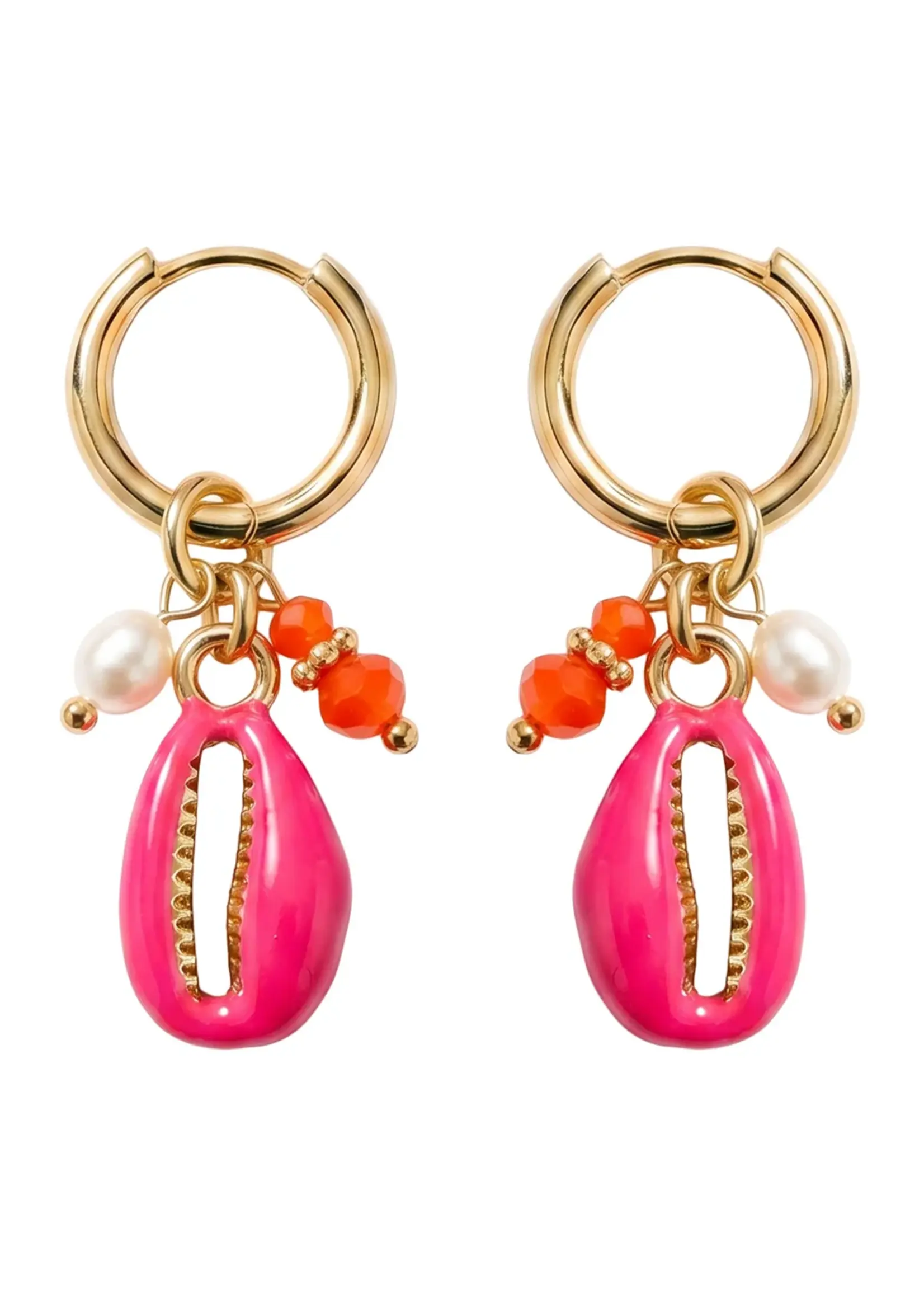 Haven Positano Cowrie Earring - Pink