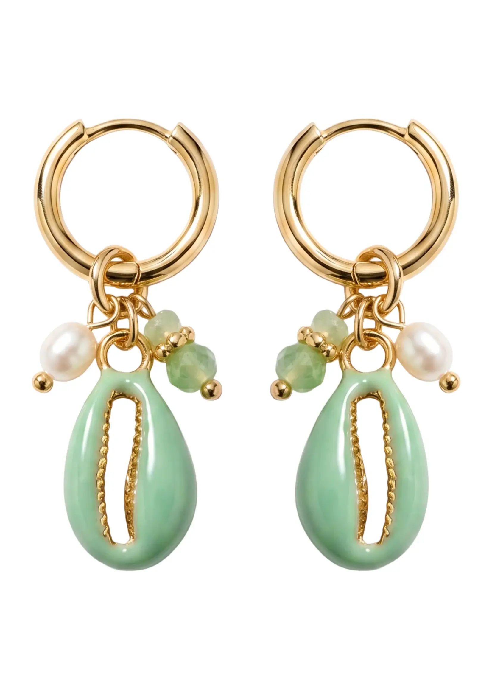Haven Positano Cowrie Earring - Mint