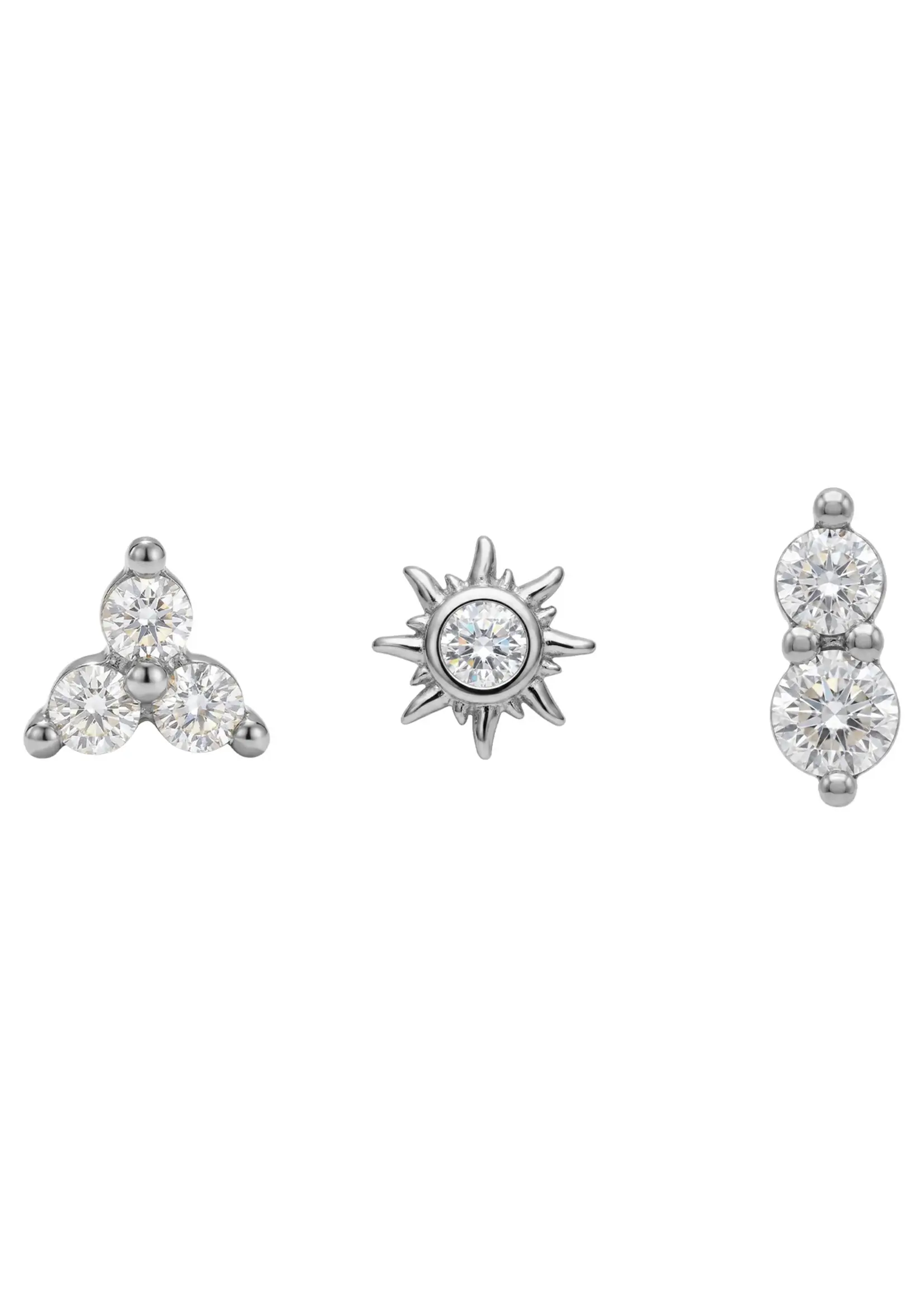EB & Ive Heritage Trio Earrings - Diamante Silver