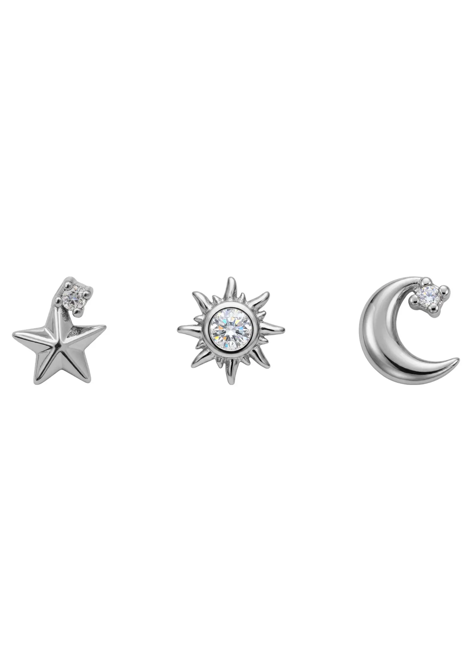 EB & Ive Heritage Trio Earrings - Moon Silver