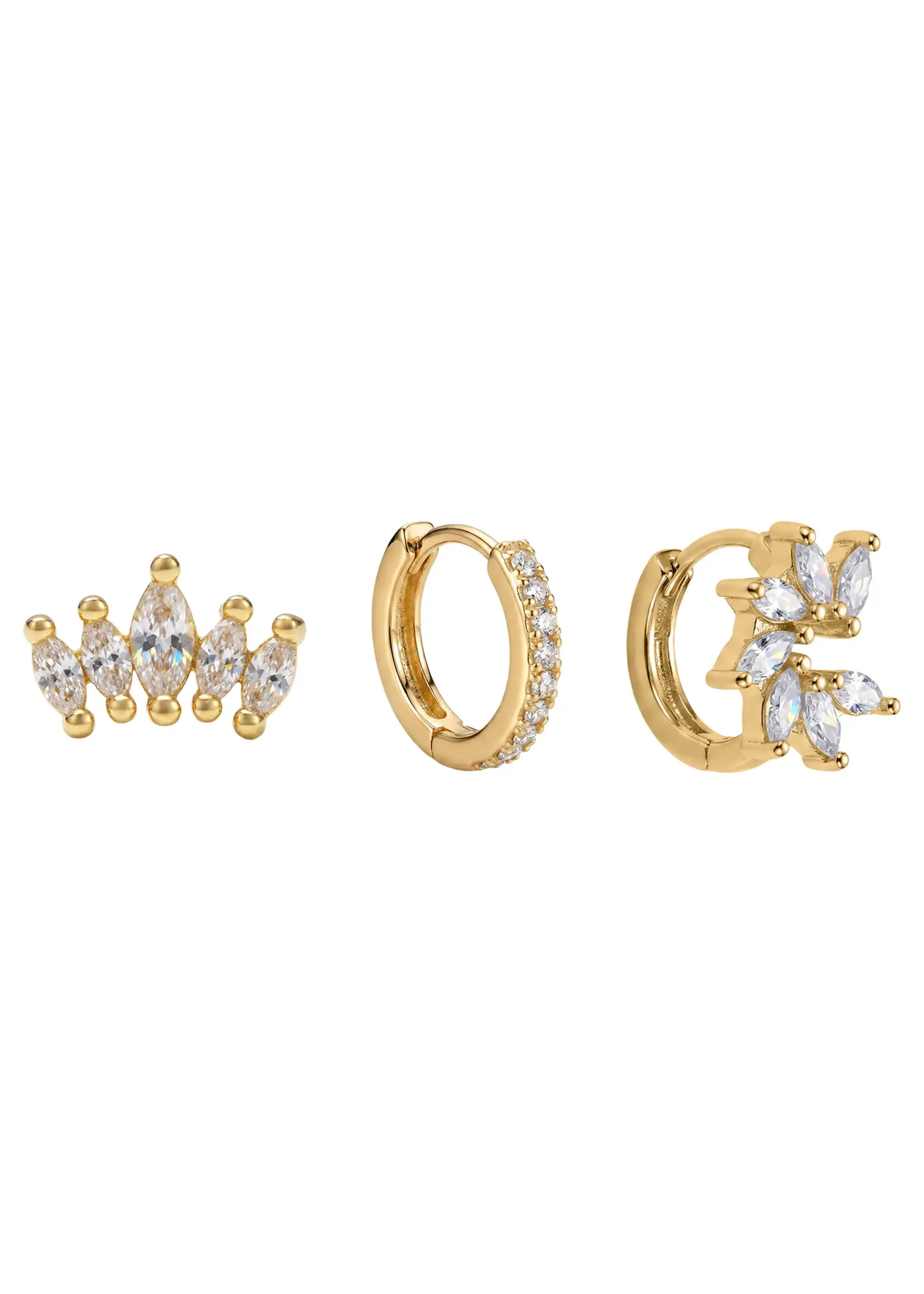 EB & Ive Heritage Trio Earrings - Crown Gold