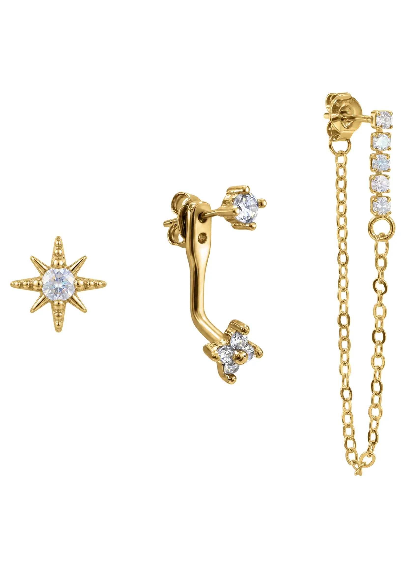 EB & Ive Heritage Trio Earrings - Chain Gold