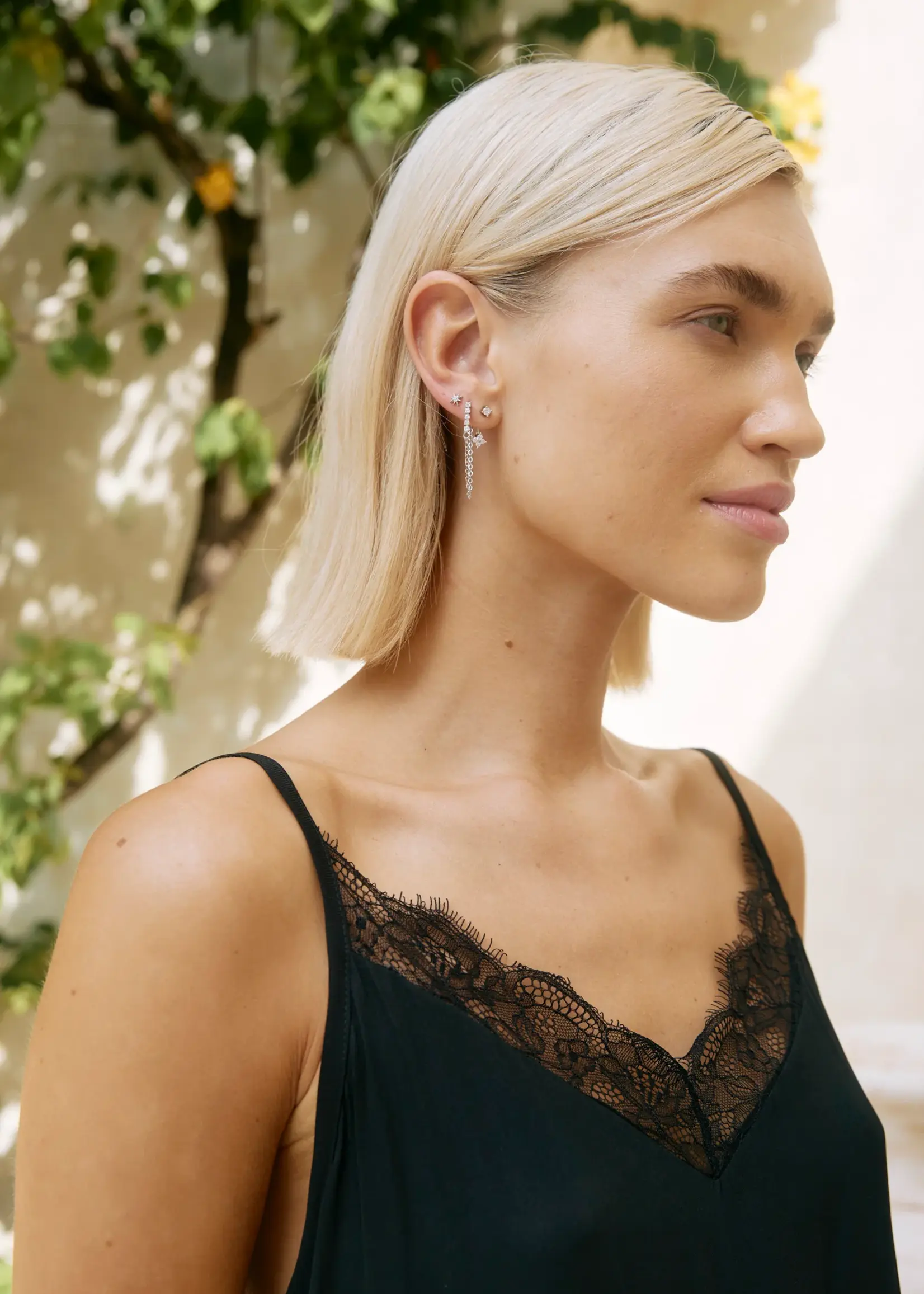 EB & Ive Heritage Trio Earrings - Chain Silver