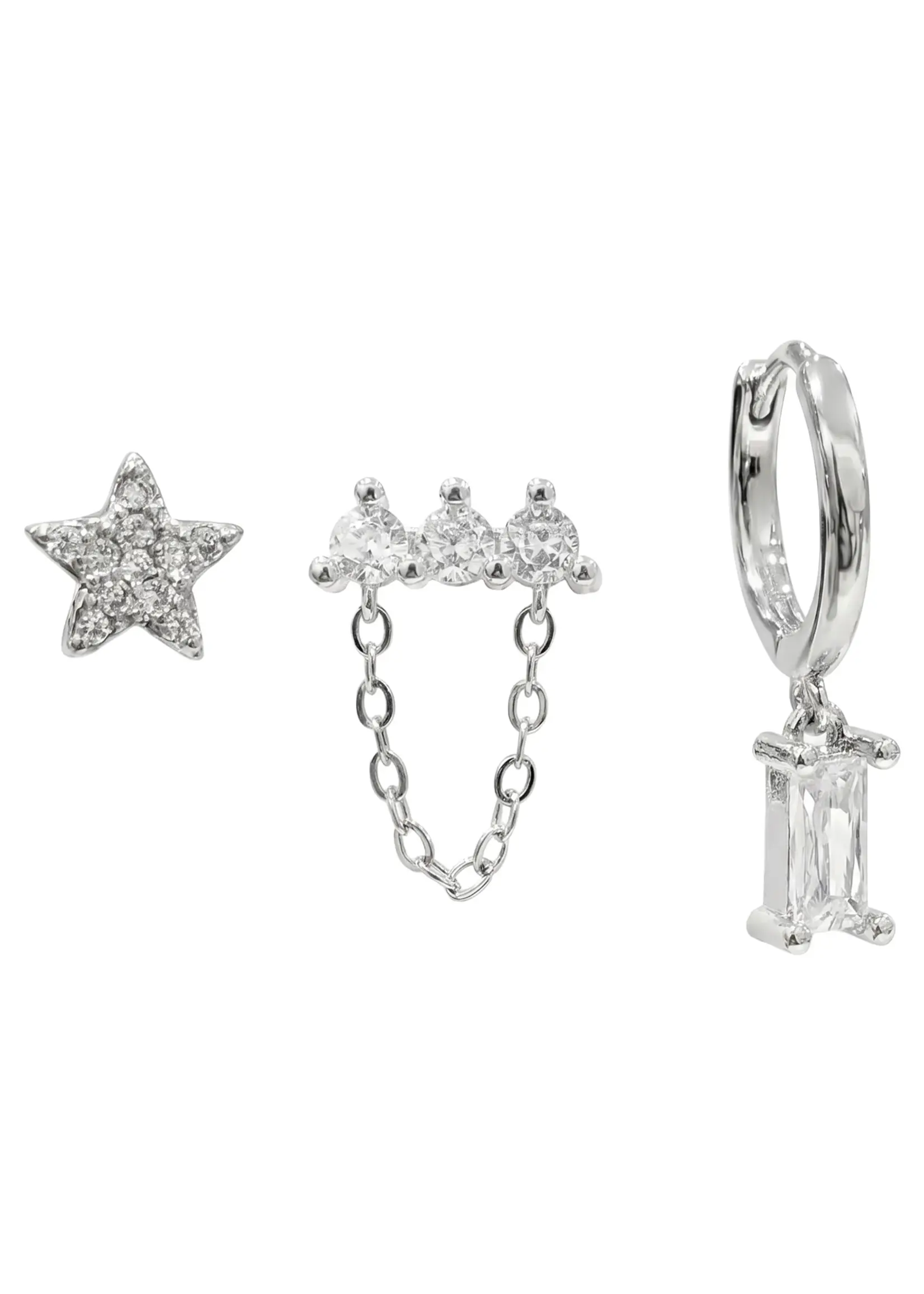 EB & Ive Heritage Trio Earrings - Star Silver