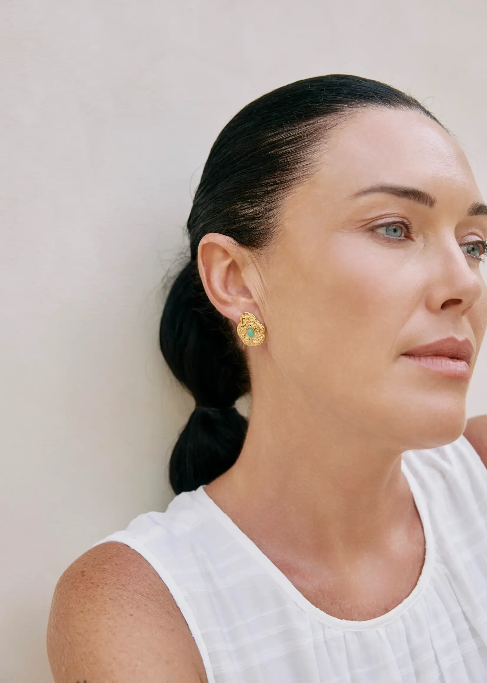 EB & Ive Paloma Earring - Gold/Green