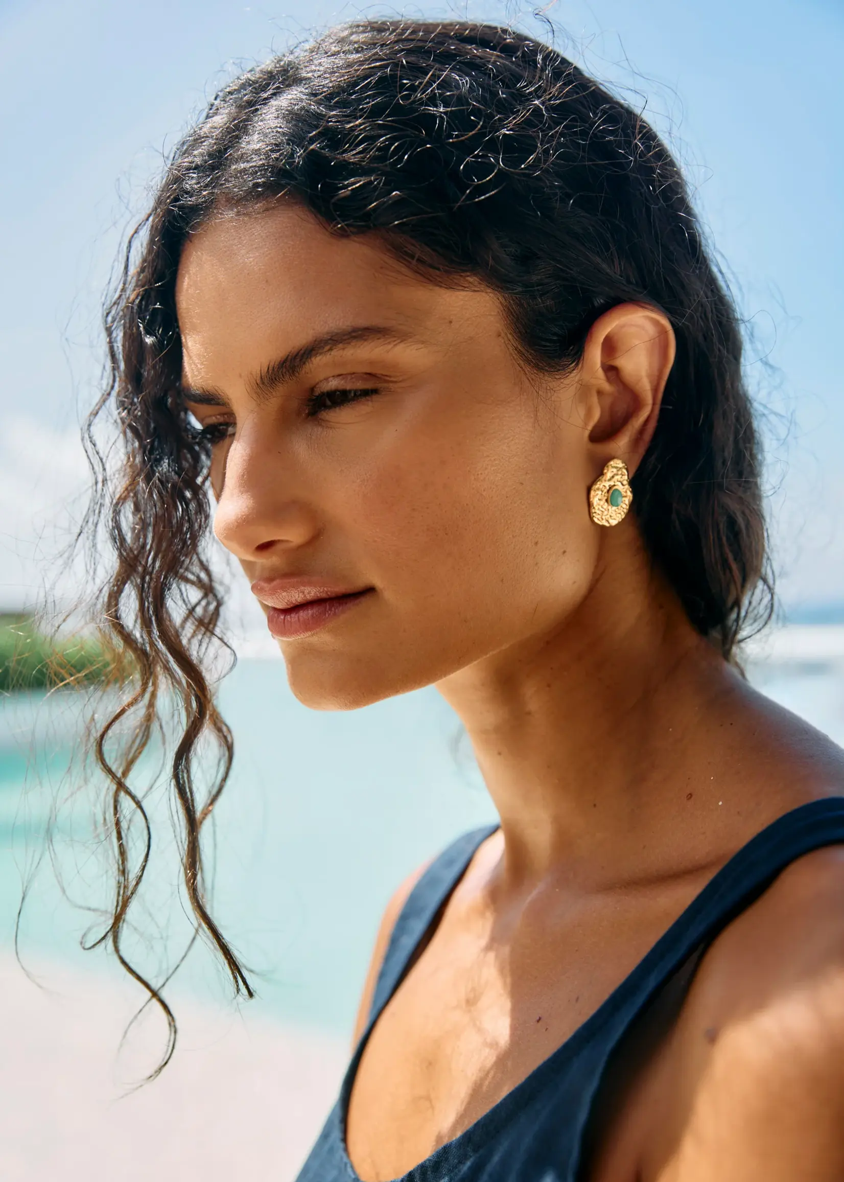EB & Ive Paloma Earring - Gold/Green