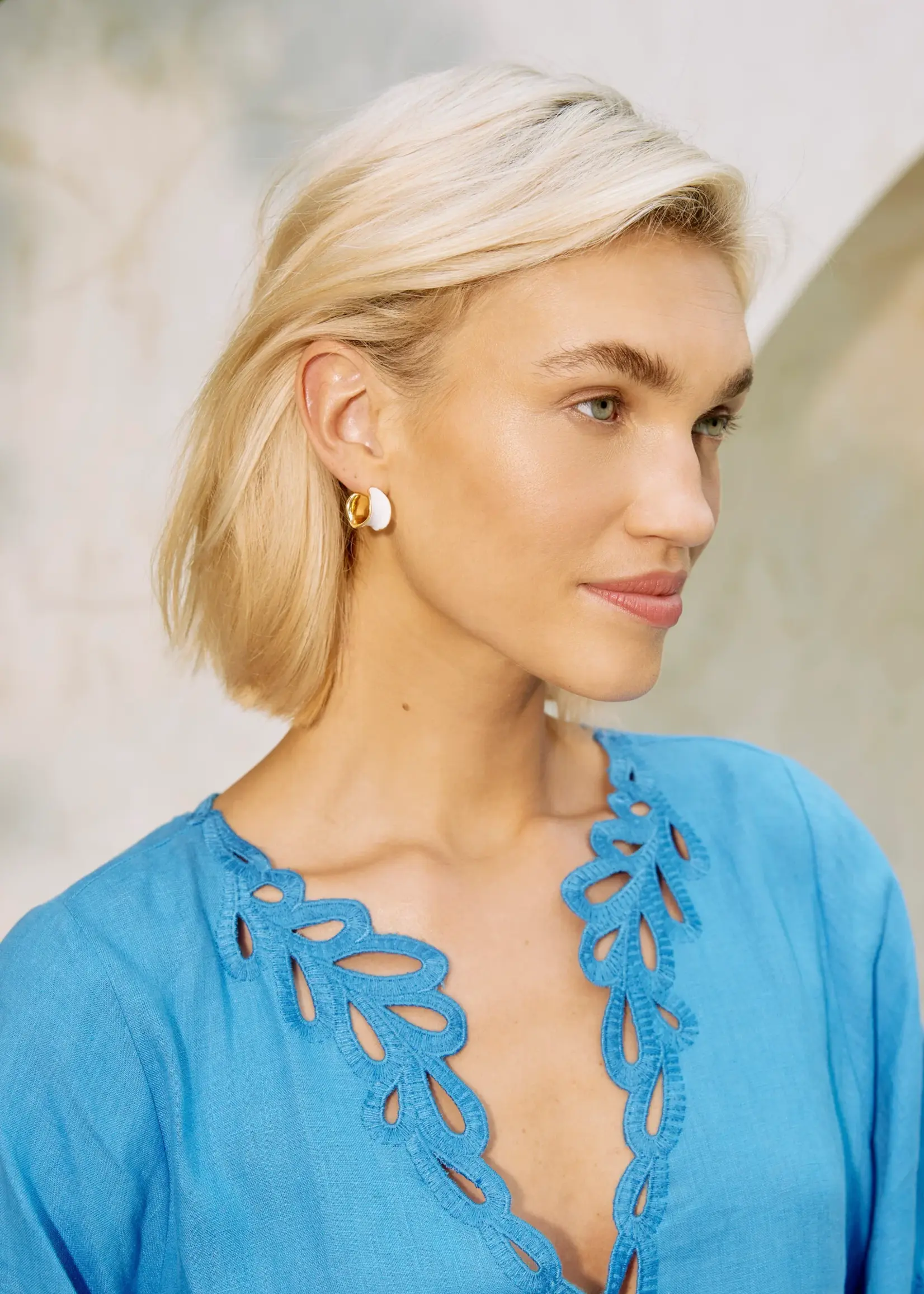 EB & Ive Coast Cuff Earring - White