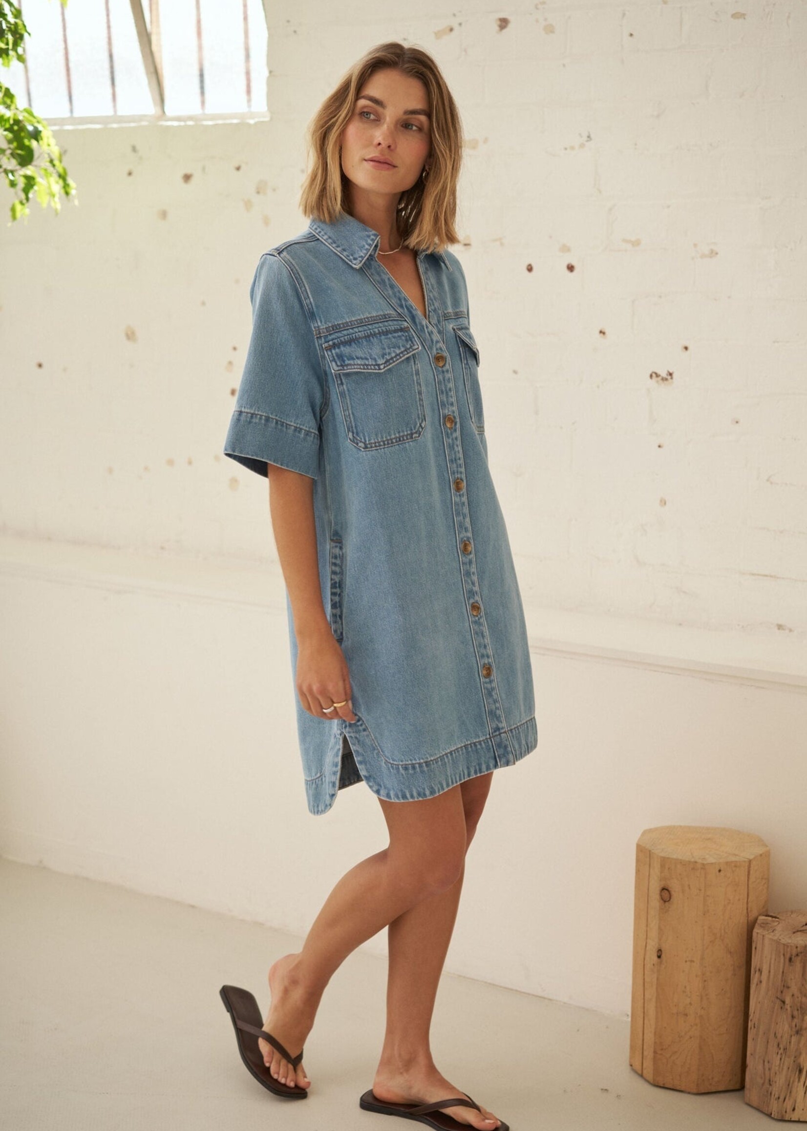 Ceres Life Bonnie Relaxed Shirt Dress -