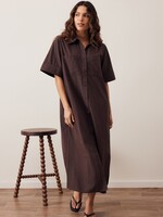 Ceres Life Samara Midi Shirt Dress Bitter Chocolate