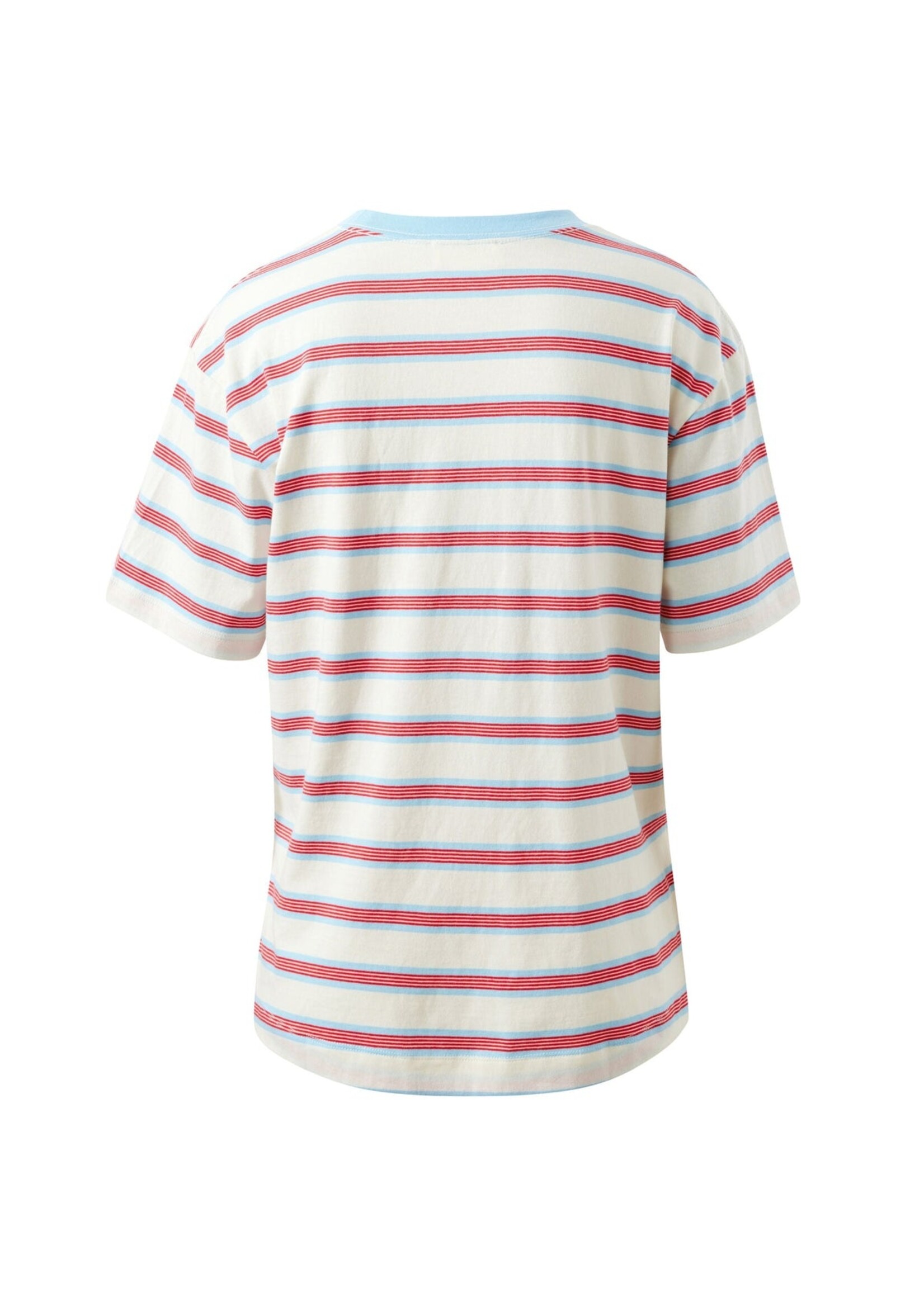 Ceres Life Stevie Slouchy Tee/Milk Fresh Blue Red Stripe