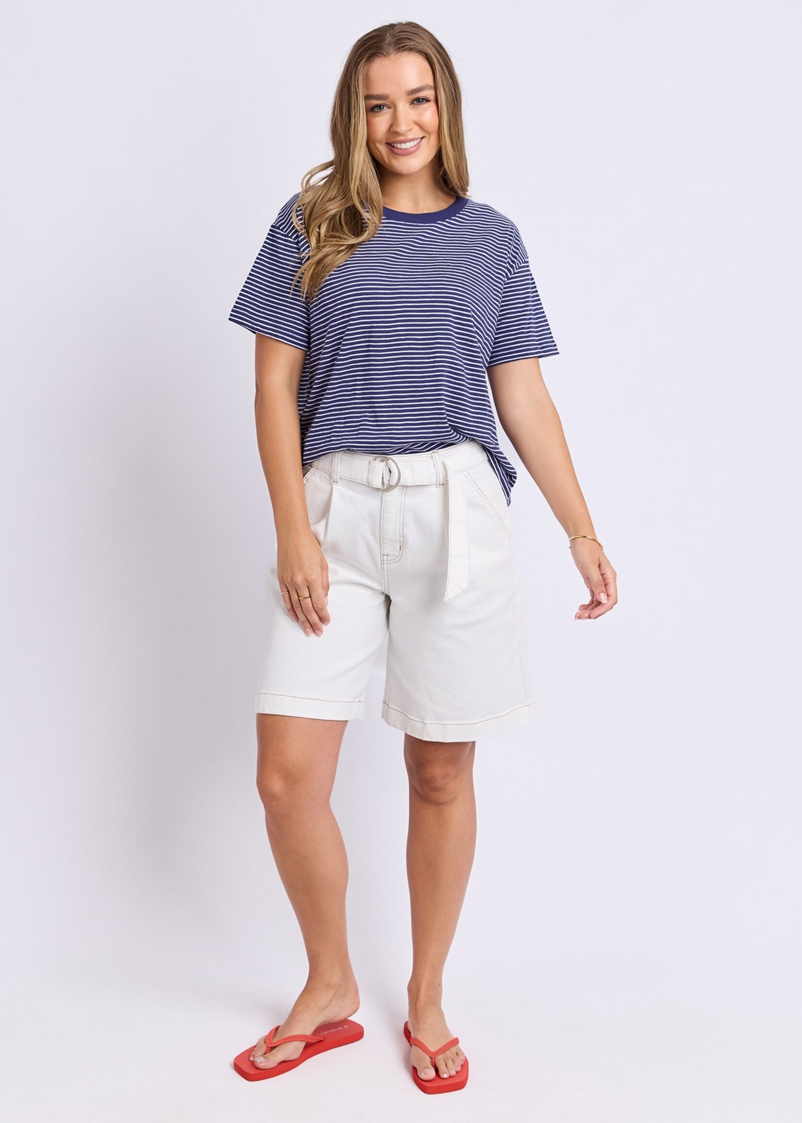 Foxwood Hutch Stripe Tee -  Navy