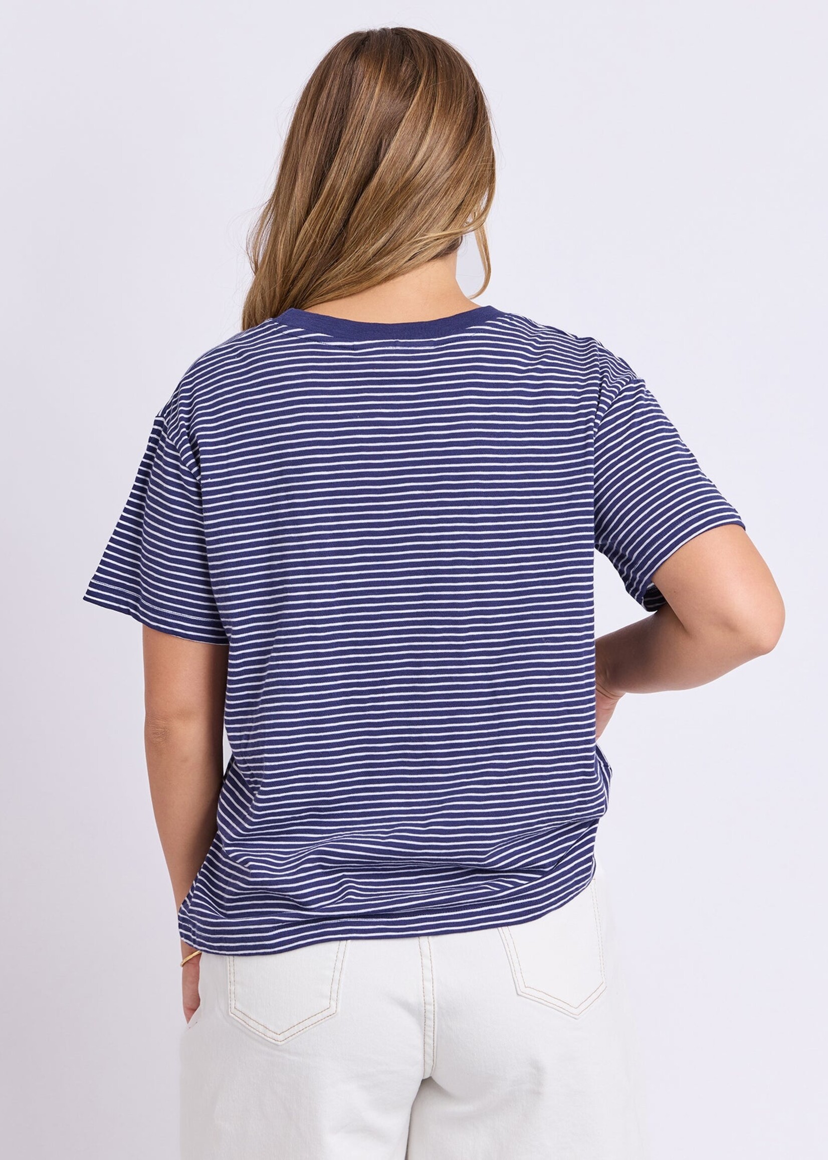 Foxwood Hutch Stripe Tee -  Navy