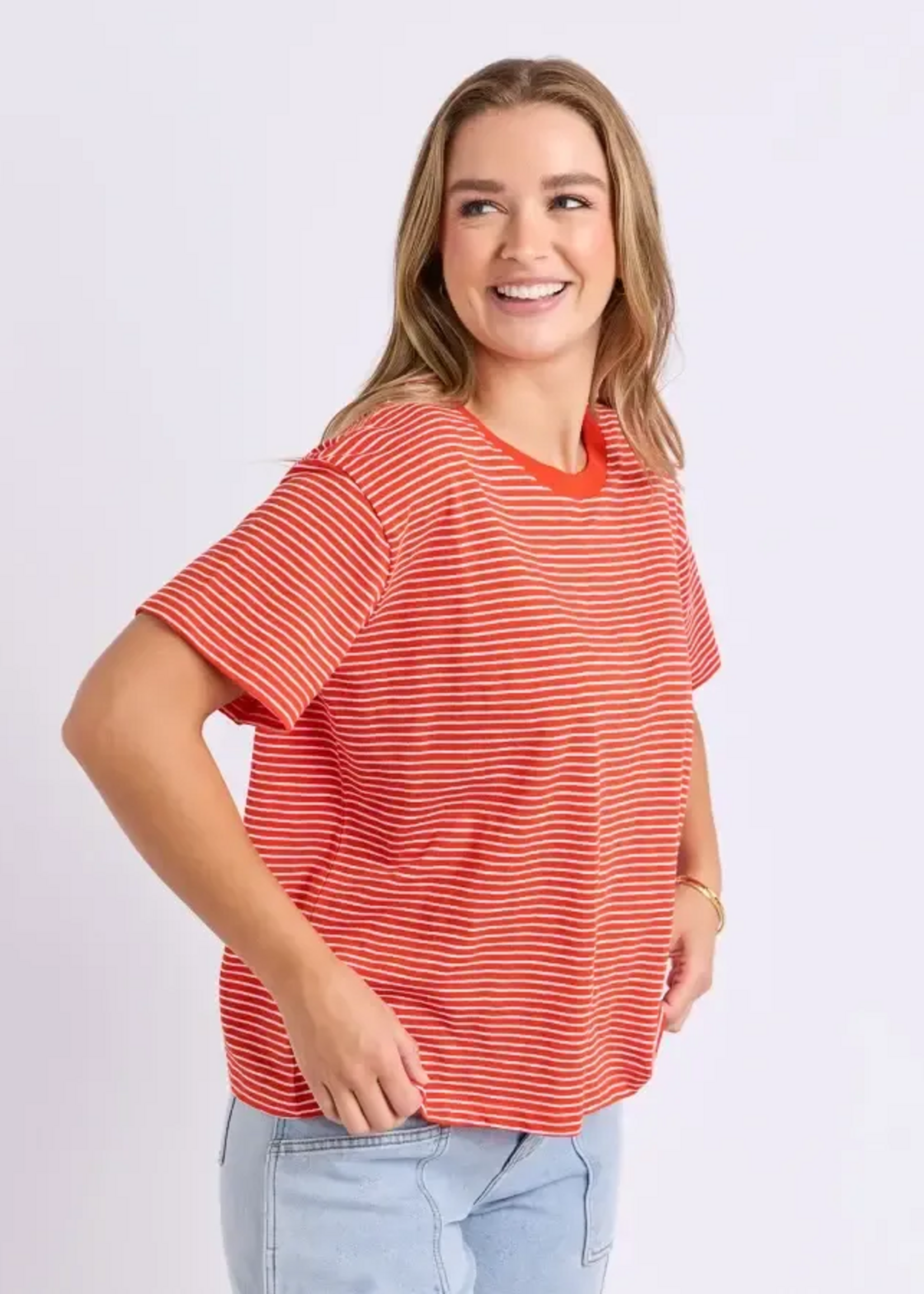 Foxwood Hutch Stripe Tee -  Grenadine