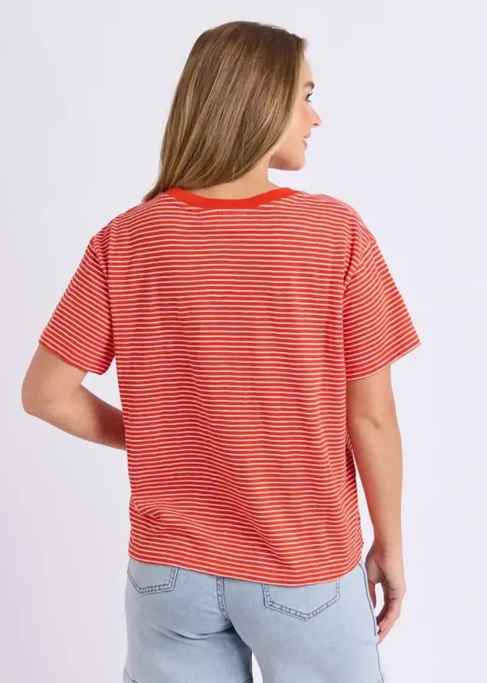 Foxwood Hutch Stripe Tee -  Grenadine