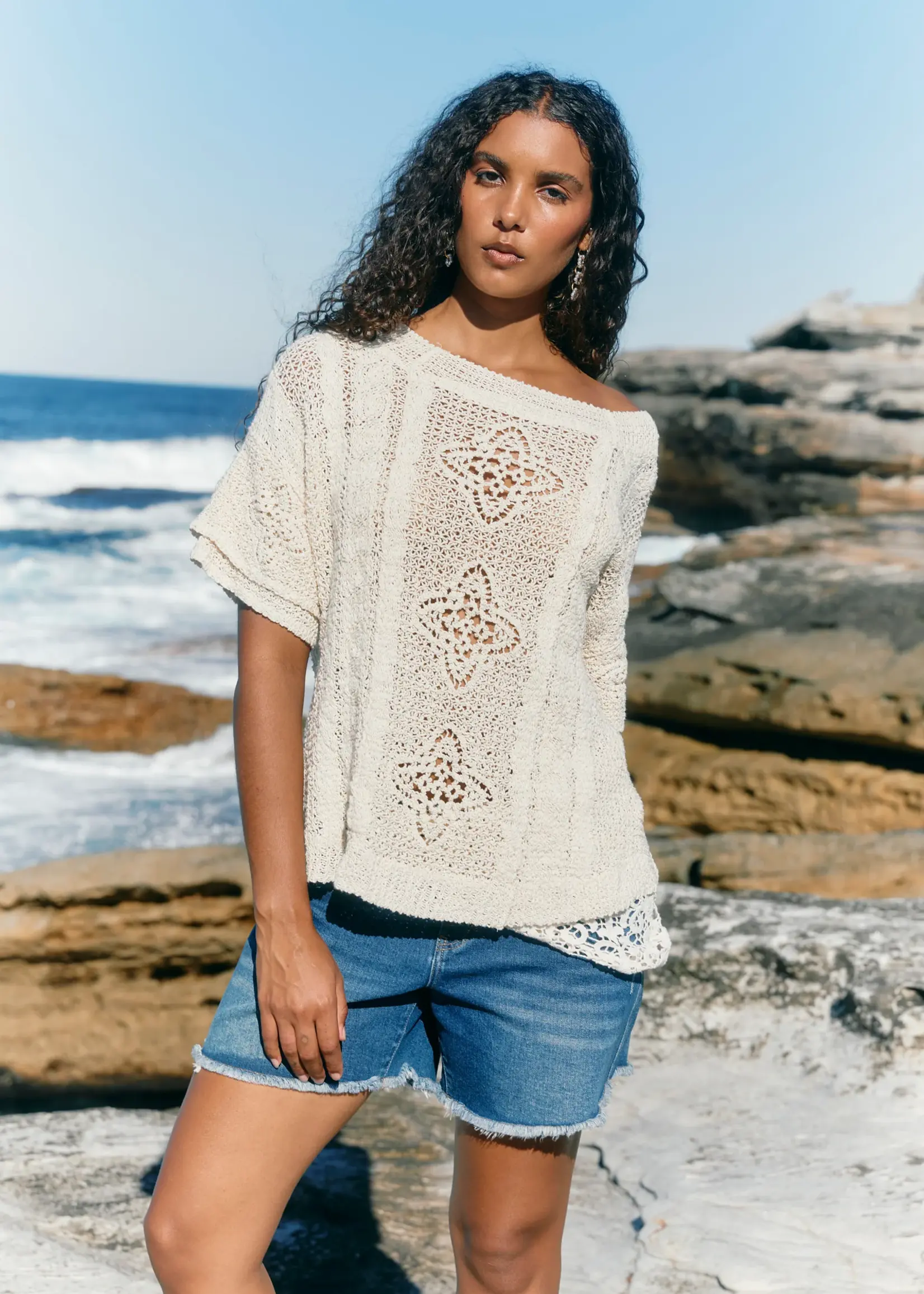 Isle of Mine Maggie Crochet Top - Canvas