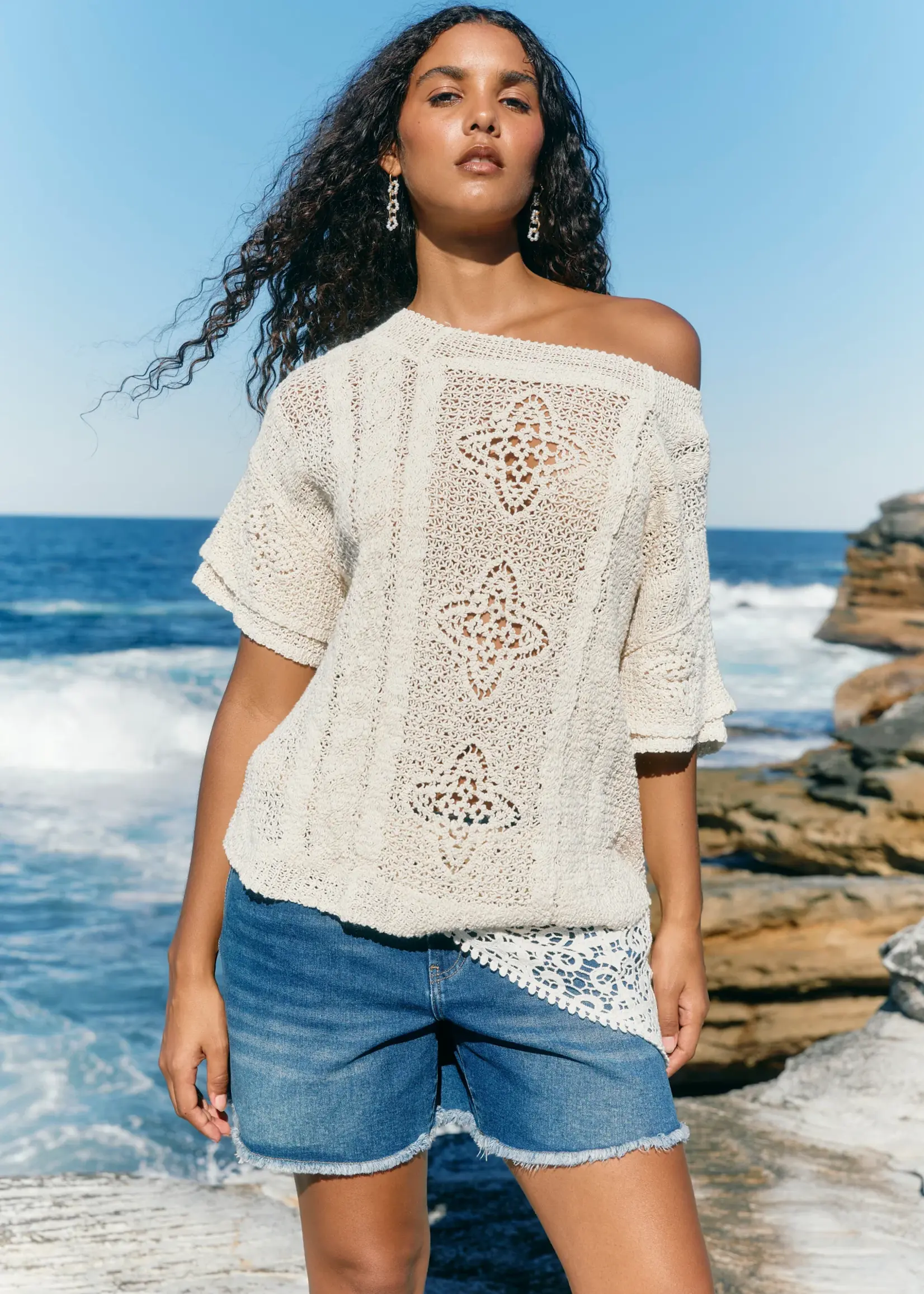 Isle of Mine Maggie Crochet Top - Canvas