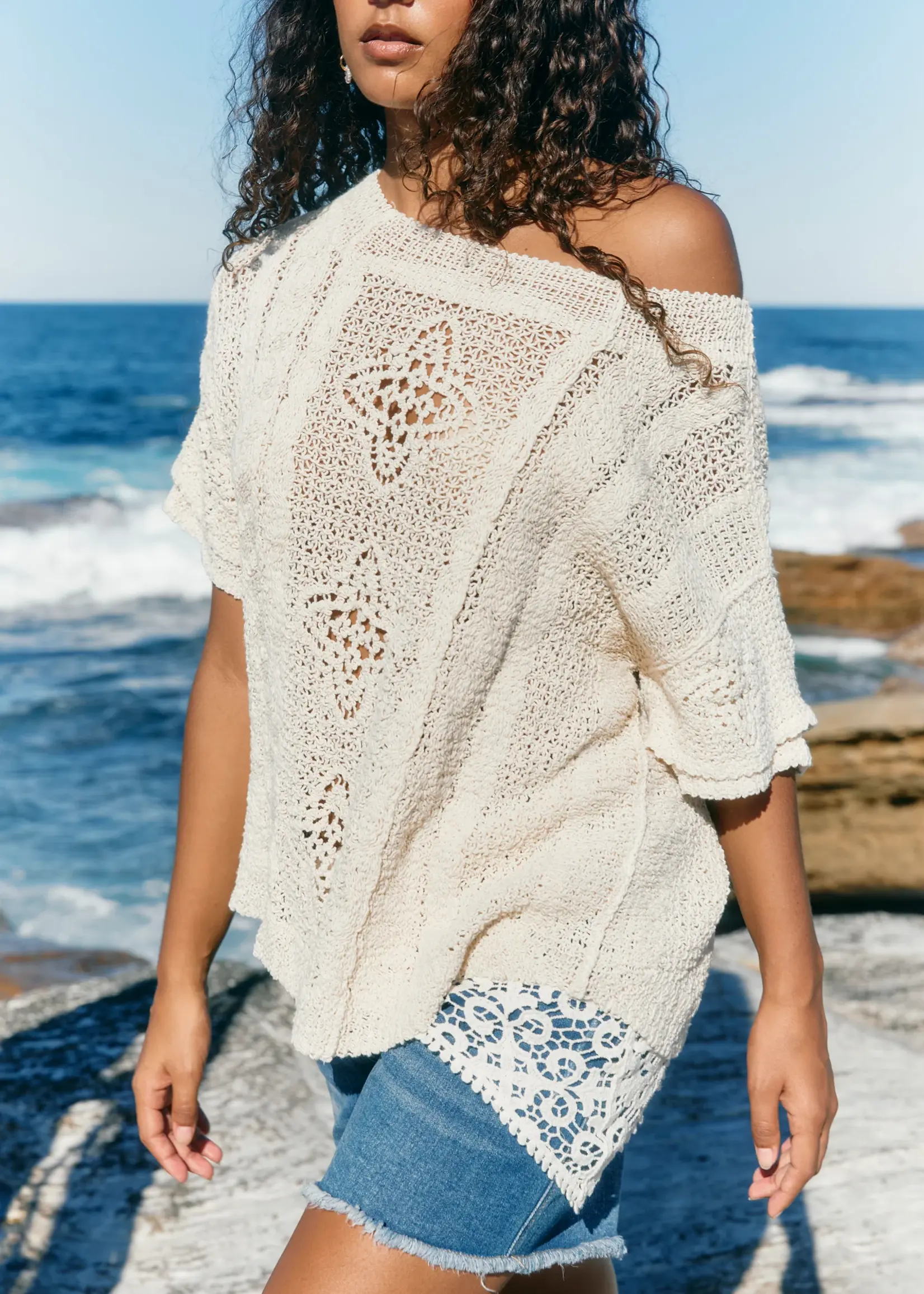 Isle of Mine Maggie Crochet Top - Canvas