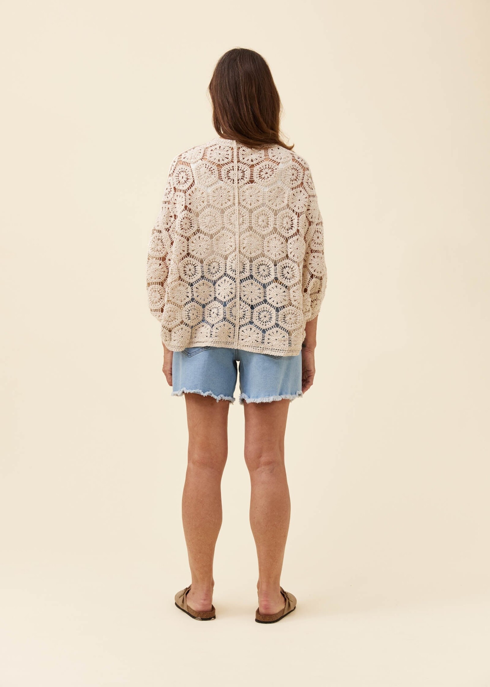 Isle of Mine Maggie Crochet Cape - Canvas