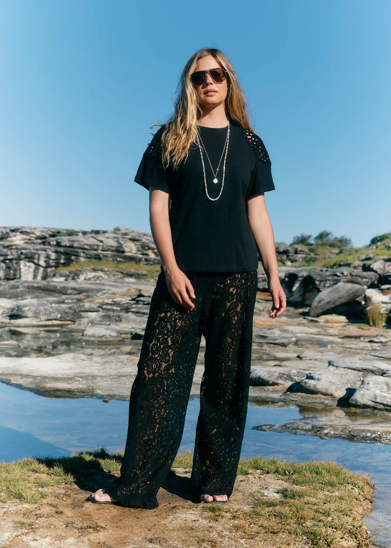 Isle of Mine Ethel Lace Pant - Black