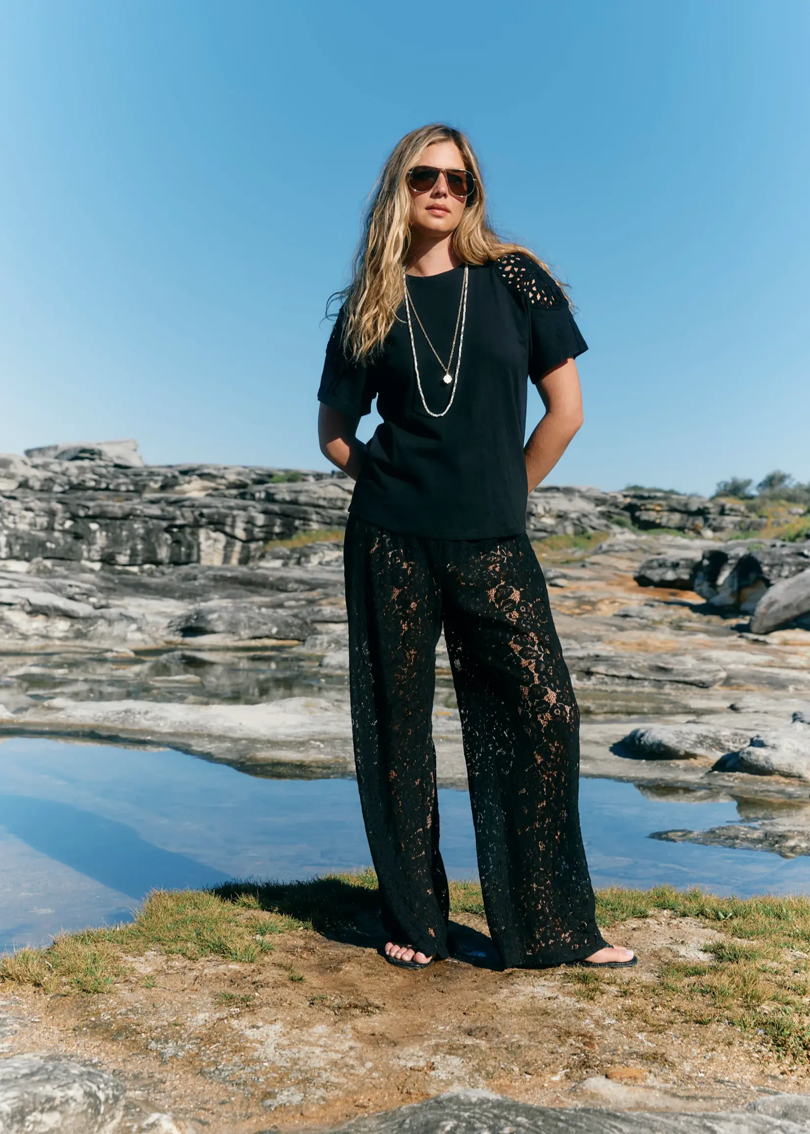 Isle of Mine Ethel Lace Pant - Black