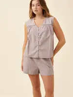 Isle of Mine Lyndell Button Tank - Taupe