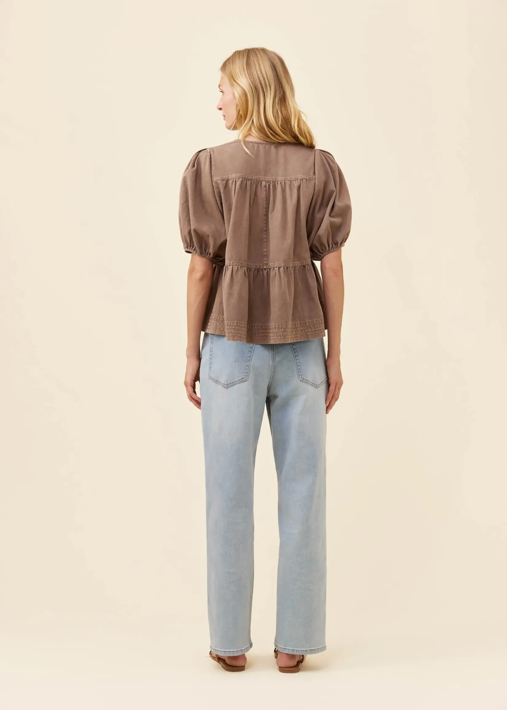 Isle of Mine Preston Tie Top - Taupe