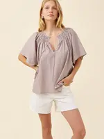 Isle of Mine Lyndell Shirred Top - Taupe