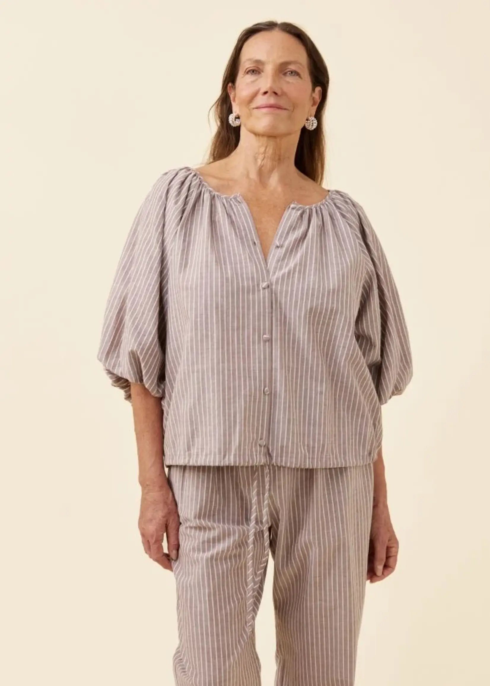 Isle of Mine Lyndell Drawstring Top - Taupe