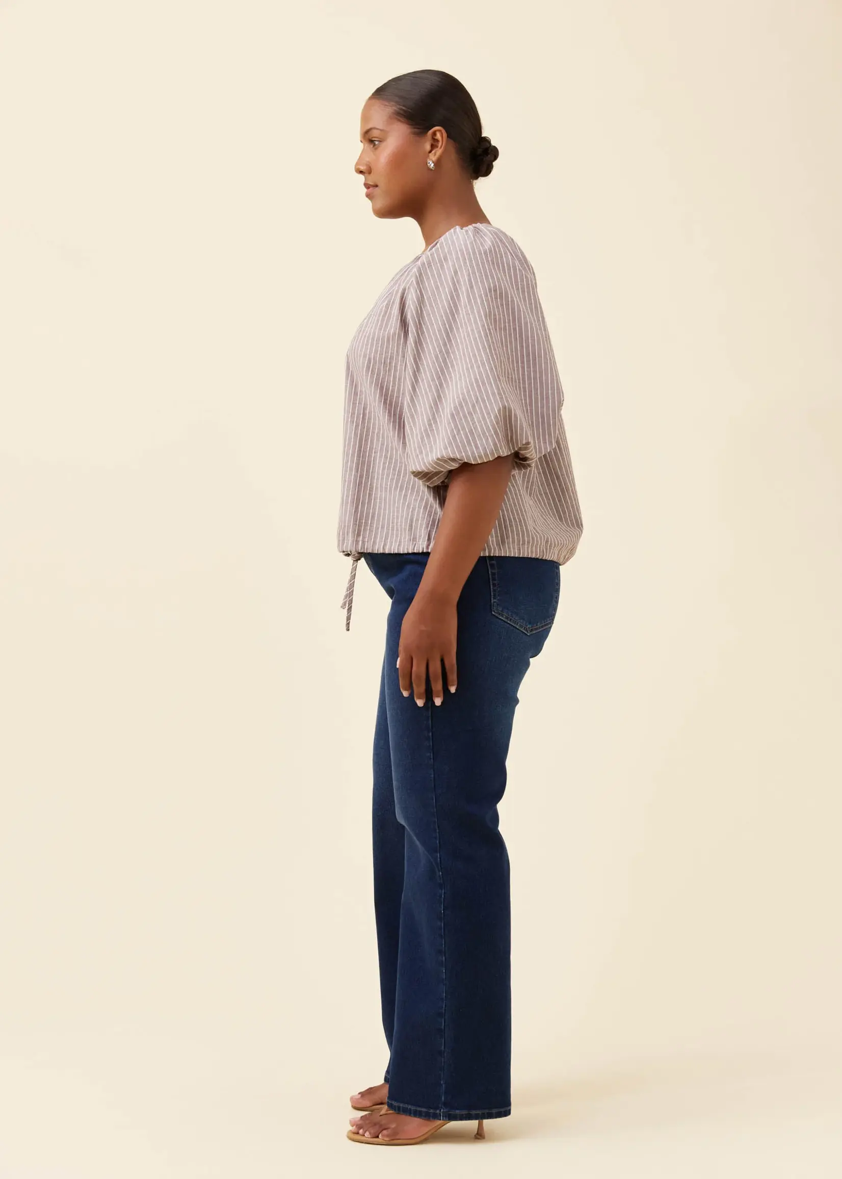 Isle of Mine Lyndell Drawstring Top - Taupe