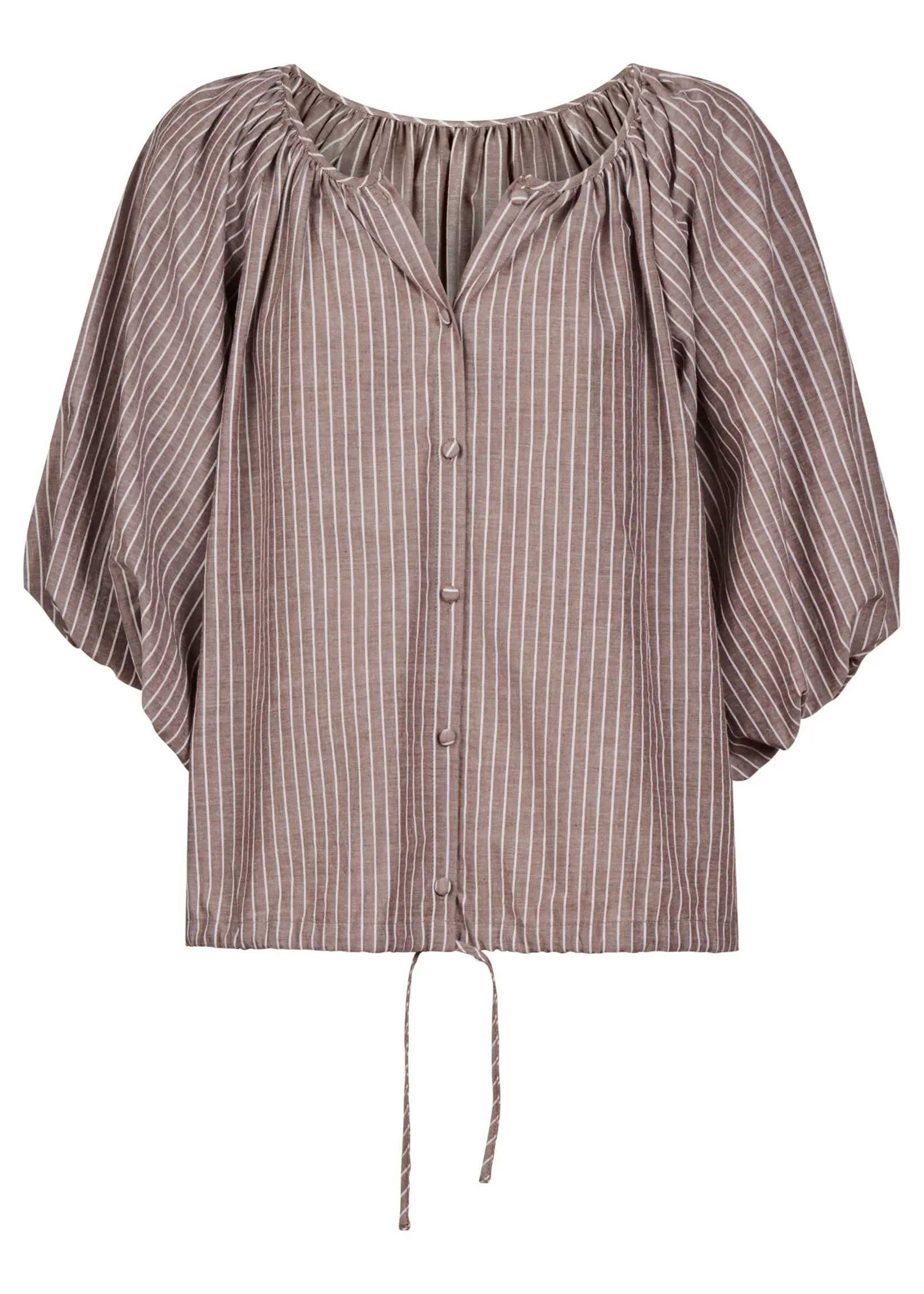 Isle of Mine Lyndell Drawstring Top - Taupe