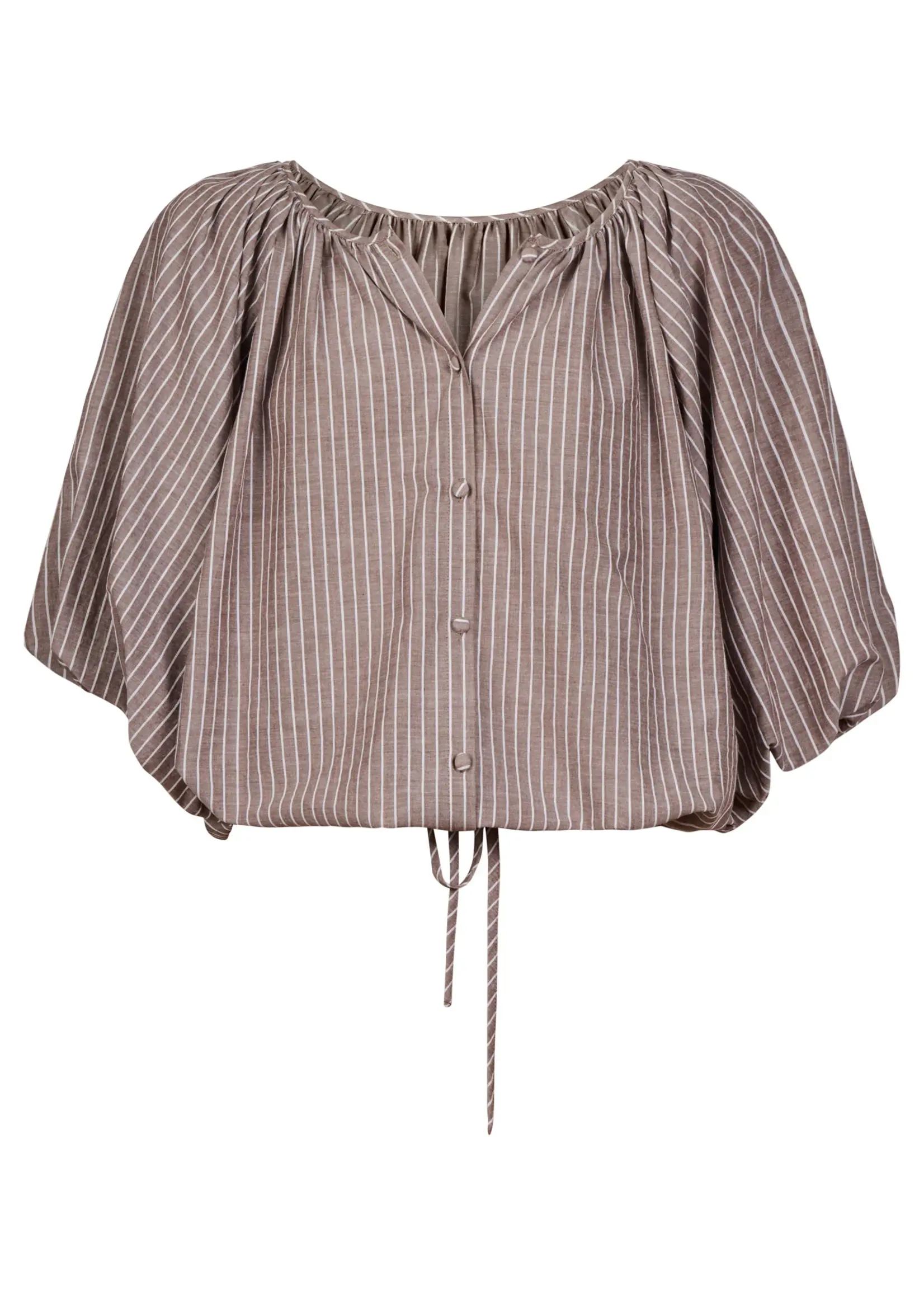 Isle of Mine Lyndell Drawstring Top - Taupe