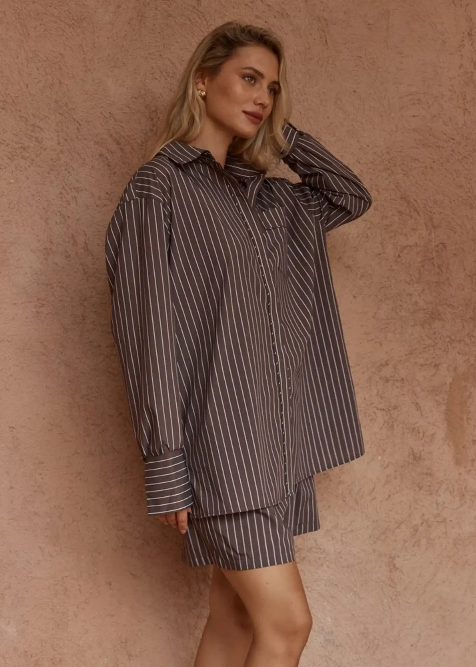 Sass Marty Piped Stripe Shirt