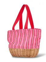 Annabel Trends Picnic Wicker Lunch Bag - Red amd White