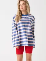 cartel and willow Carter Long Sleeve Red/Slate Stripe