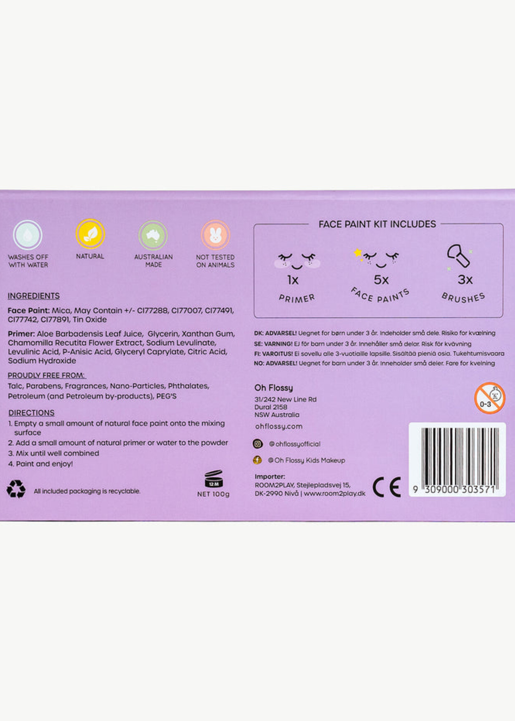 Oh Flossy Oh Flossy Kids Face Paint Set Garden