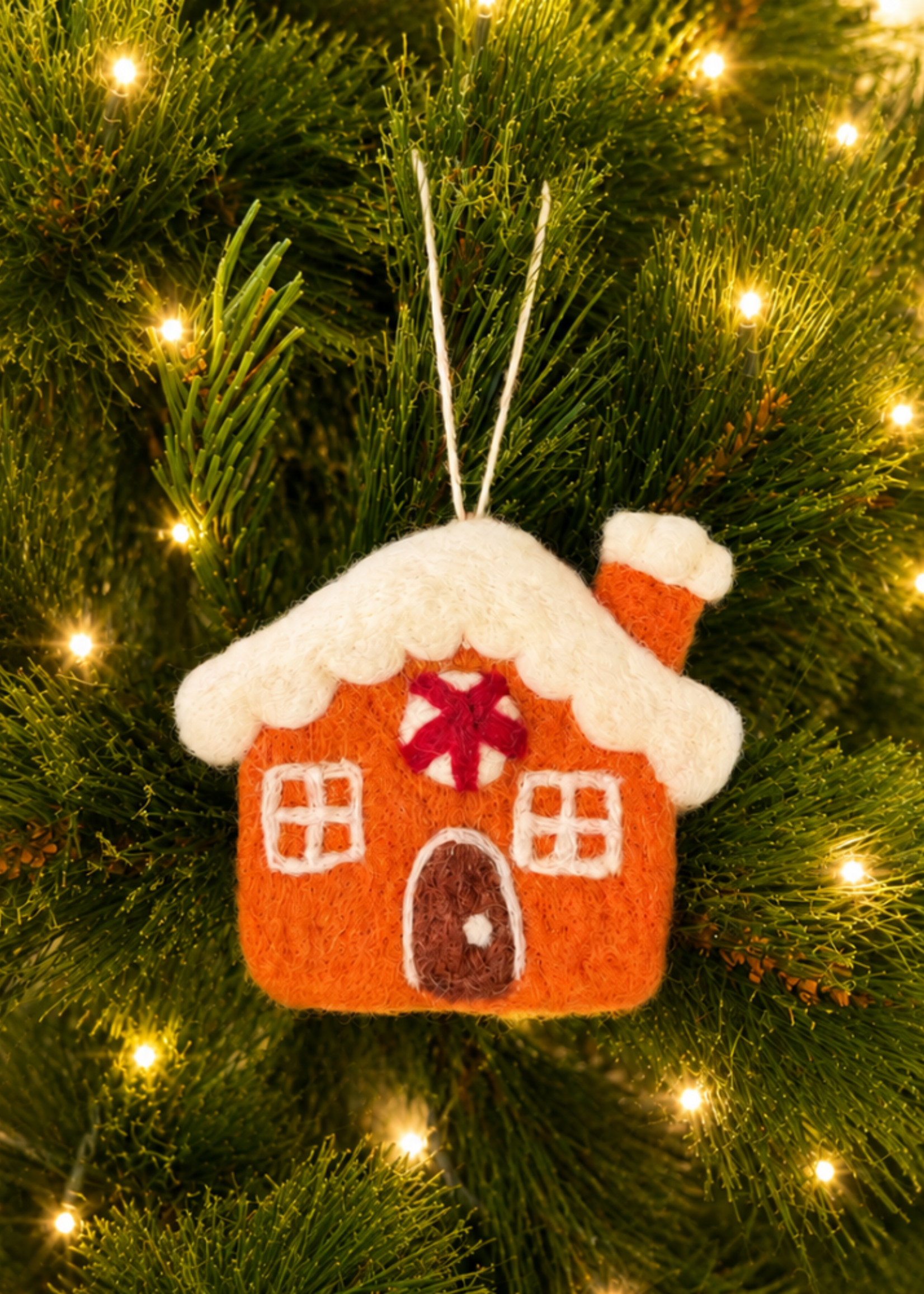 Felt Christmas Ornament - Gingerbread House