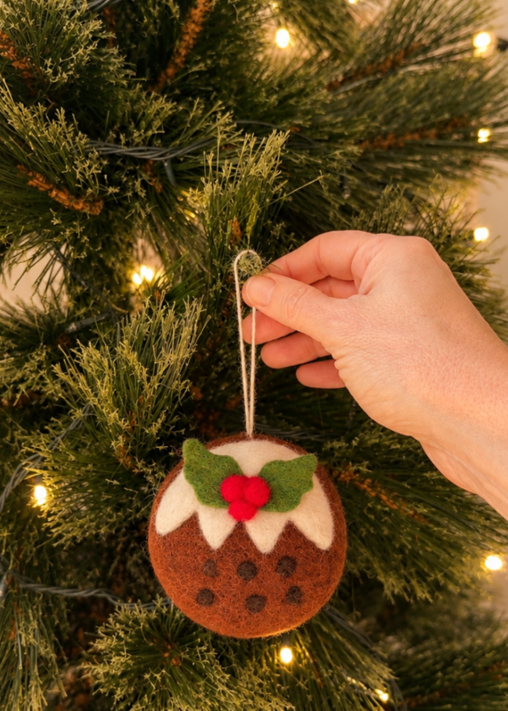 Felt Christmas Ornament - Christmas Pudding