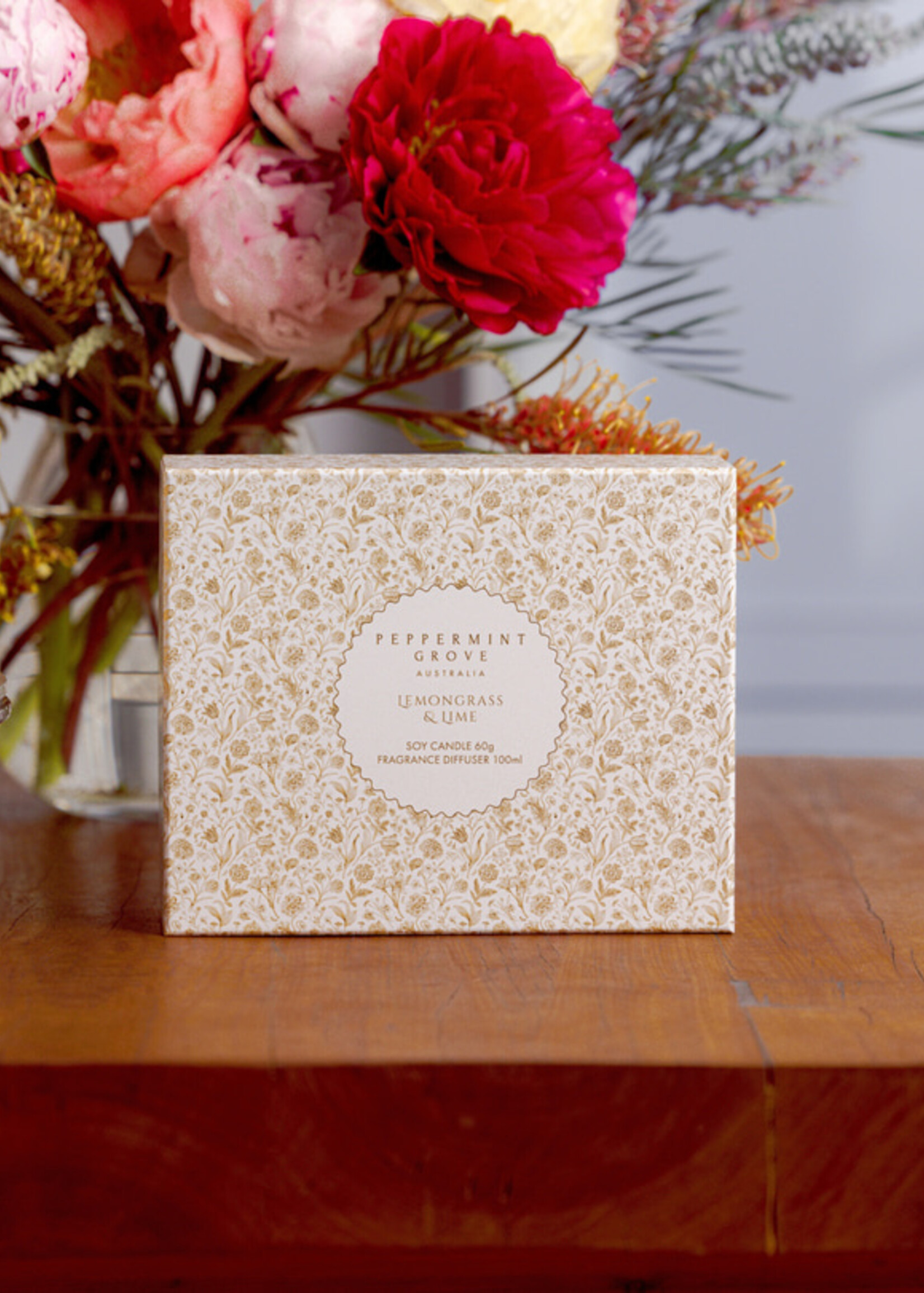 Peppermint Grove Gift Set - Mini Candle & Diffuser Lemongrass & Lime
