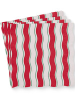 Madras Kit Wavy Red/Pink Cocktail Paper Napkin