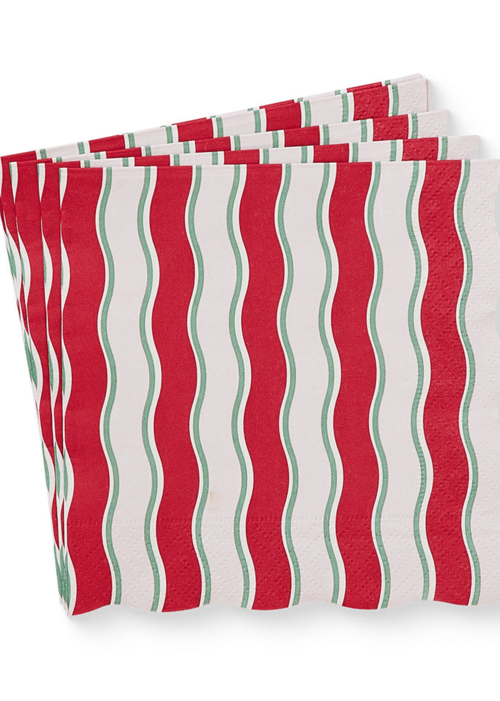 Madras Kit Wavy Red/Pink Cocktail Paper Napkin